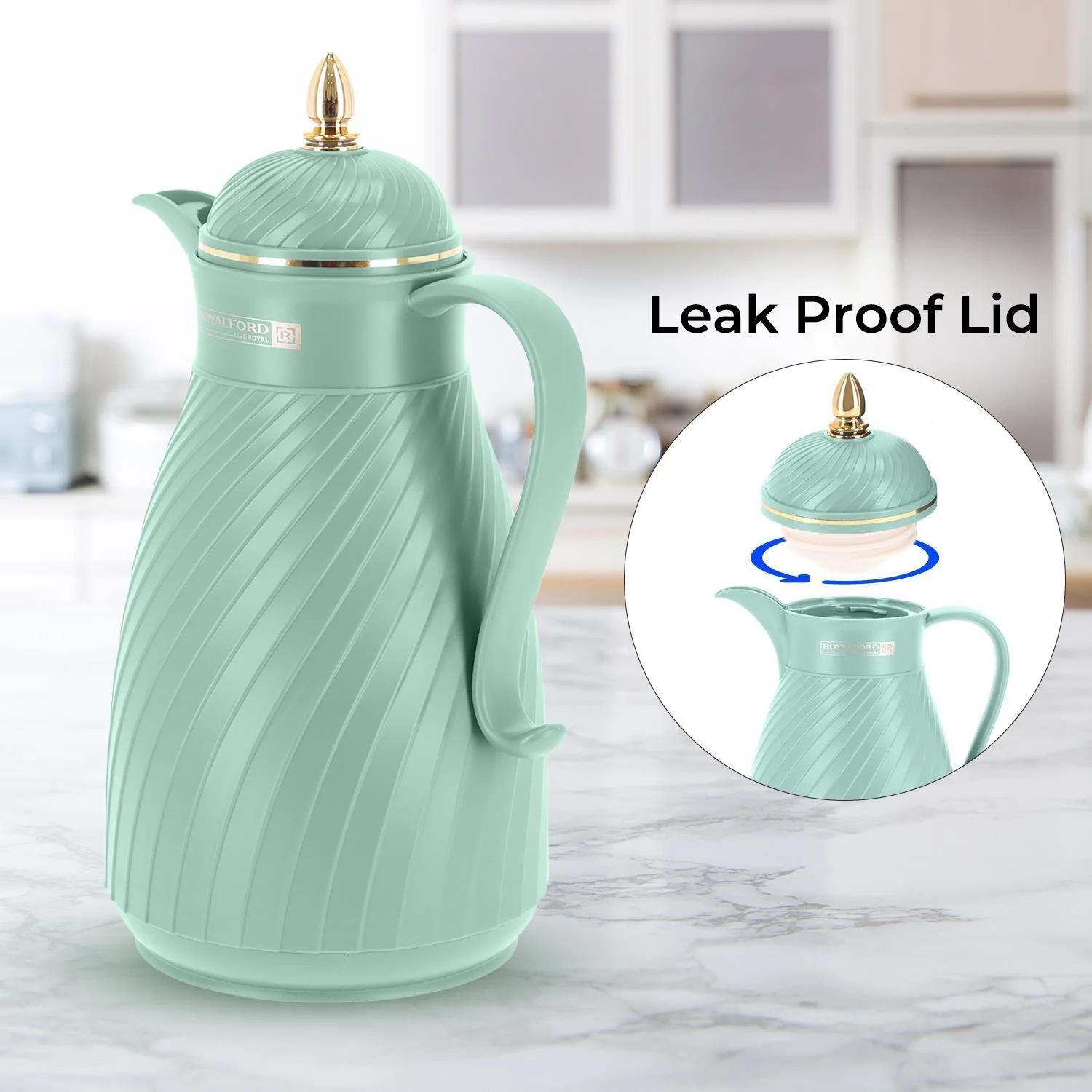 Green 1L Insulated Vacuum Flask Thermos Jug - Image 4