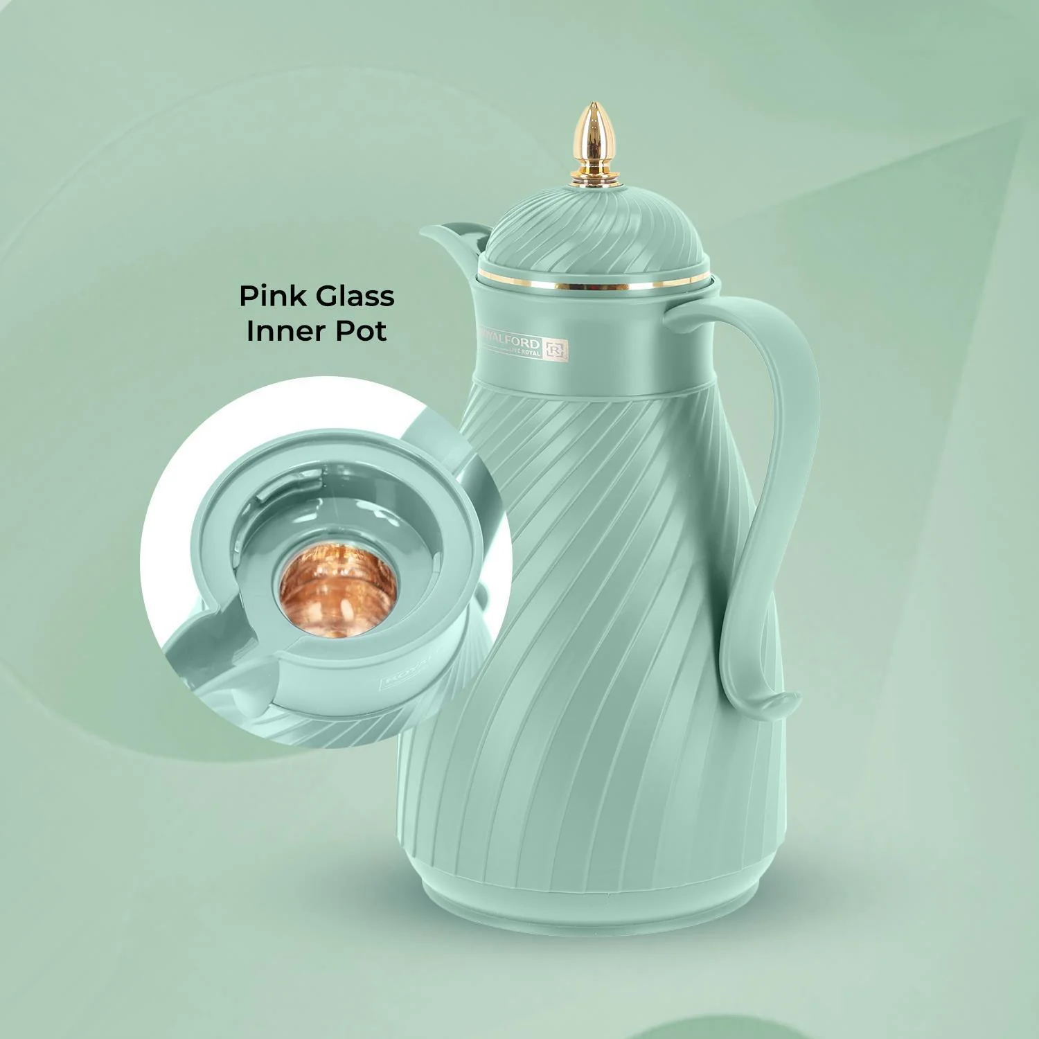 Green 1L Insulated Vacuum Flask Thermos Jug - Image 7