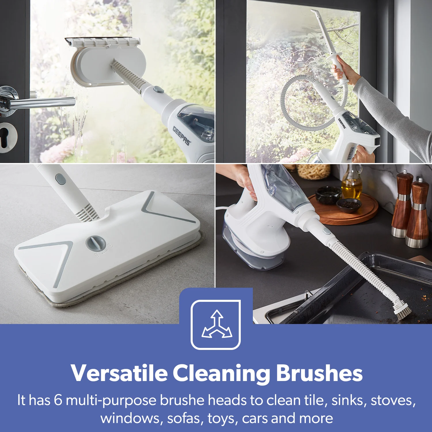 9-In-1 Digital Multipurpose Steam Mop, Cleaner and Sanitiser 1500W - Image 3