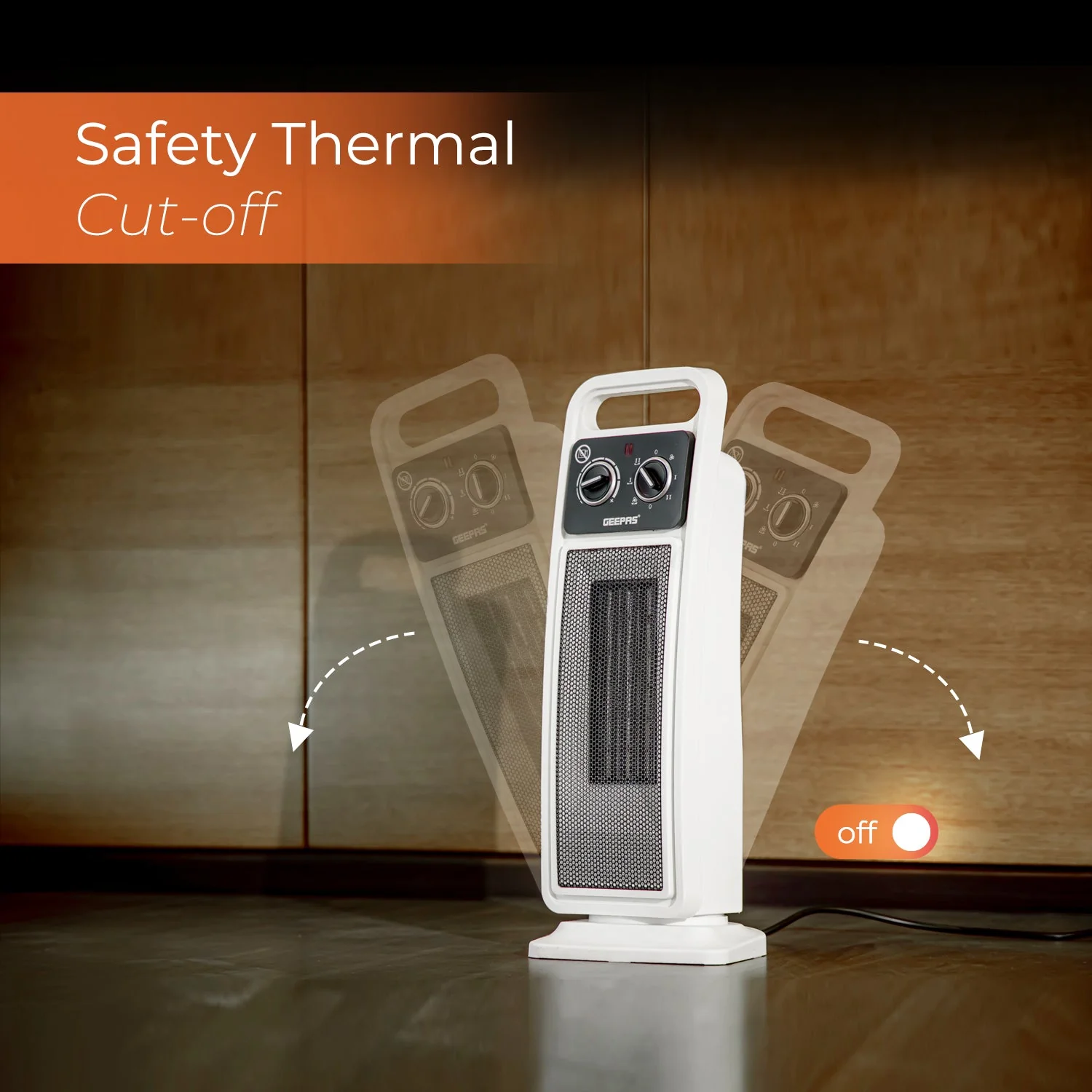 2000W Premium Oscillating Ceramic PTC Tower Heater - Image 3