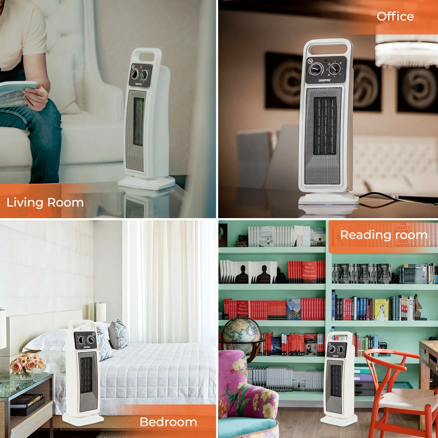 2000W Premium Oscillating Ceramic PTC Tower Heater - Image 4
