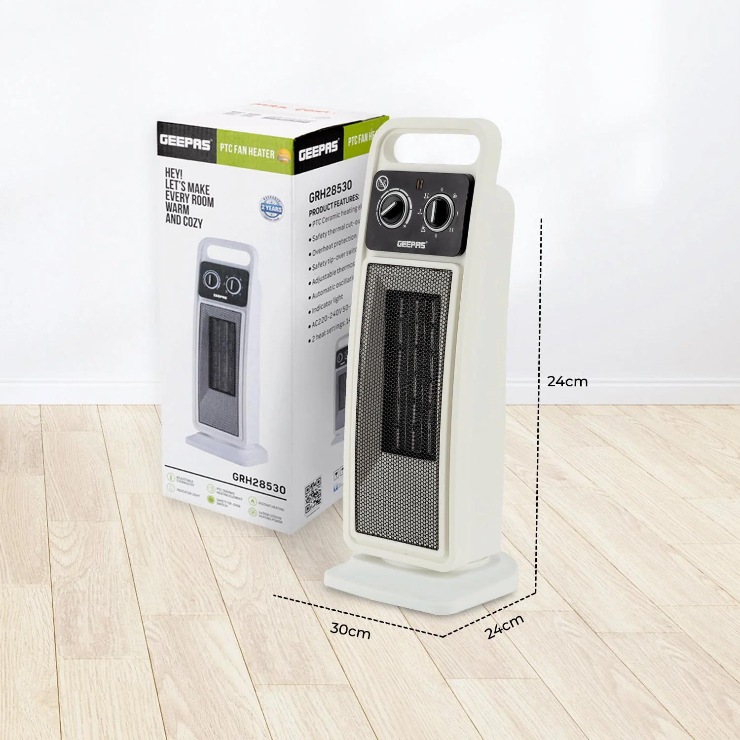 2000W Premium Oscillating Ceramic PTC Tower Heater - Image 5