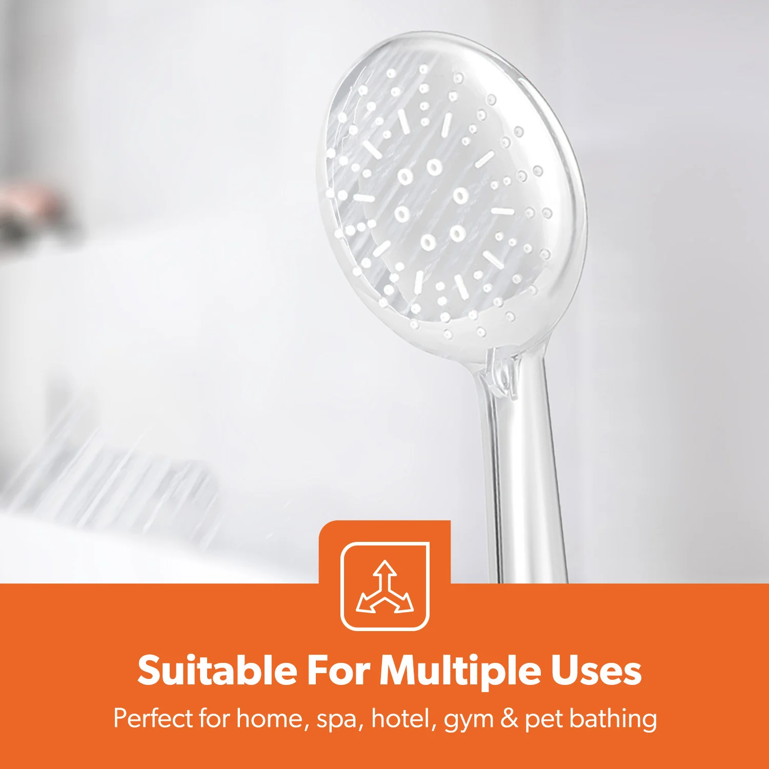 High Pressure Lightweight Chrome Handheld Shower Head - Image 6