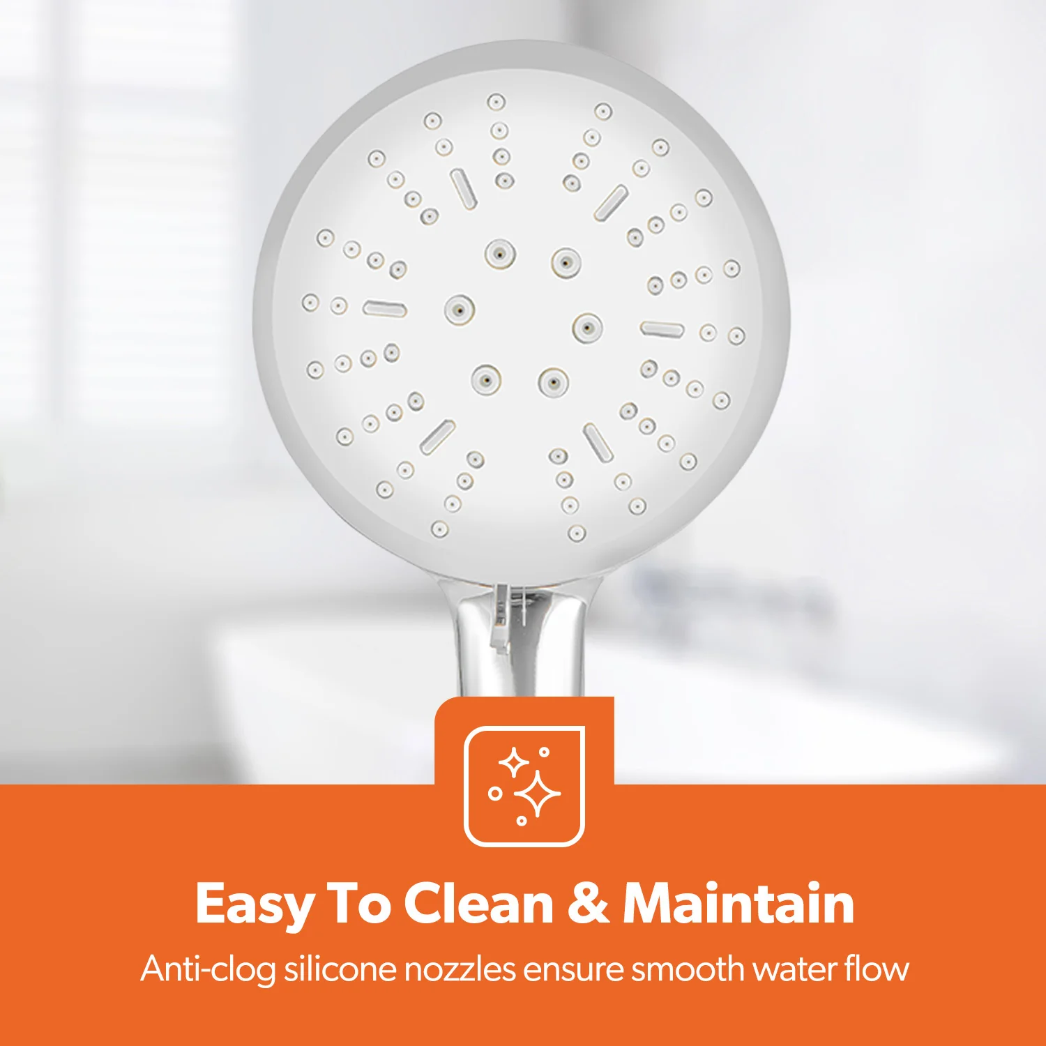 High Pressure Lightweight Chrome Handheld Shower Head - Image 8
