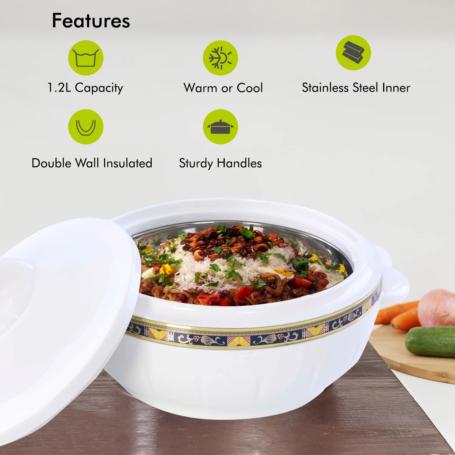 Hot Pot Insulated Food Warmer & Serving Dish By Royalford - Image 3