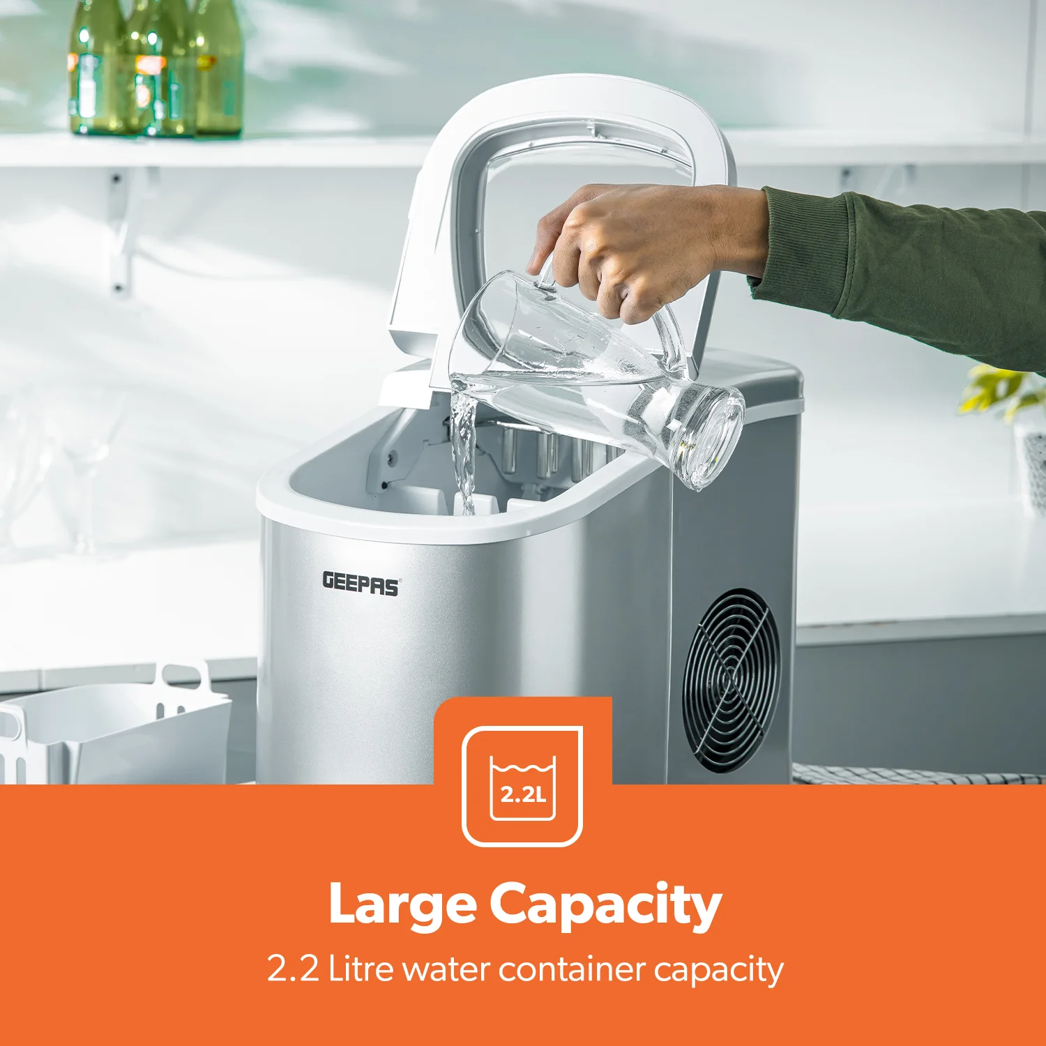 2.2L Countertop Ice Cube Maker - Fast, Automatic & Portable Ice Machine - Image 5