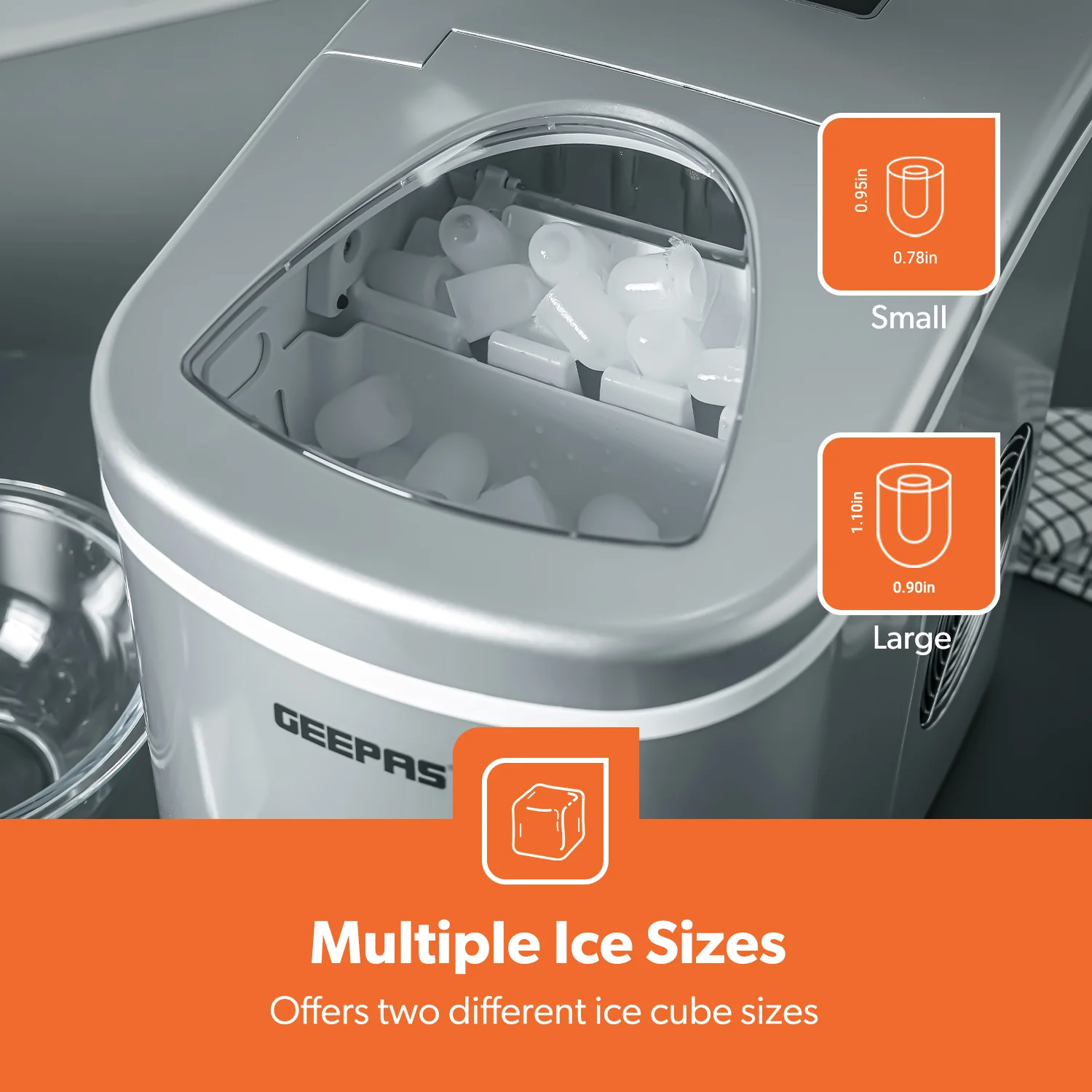 2.2L Countertop Ice Cube Maker - Fast, Automatic & Portable Ice Machine - Image 6