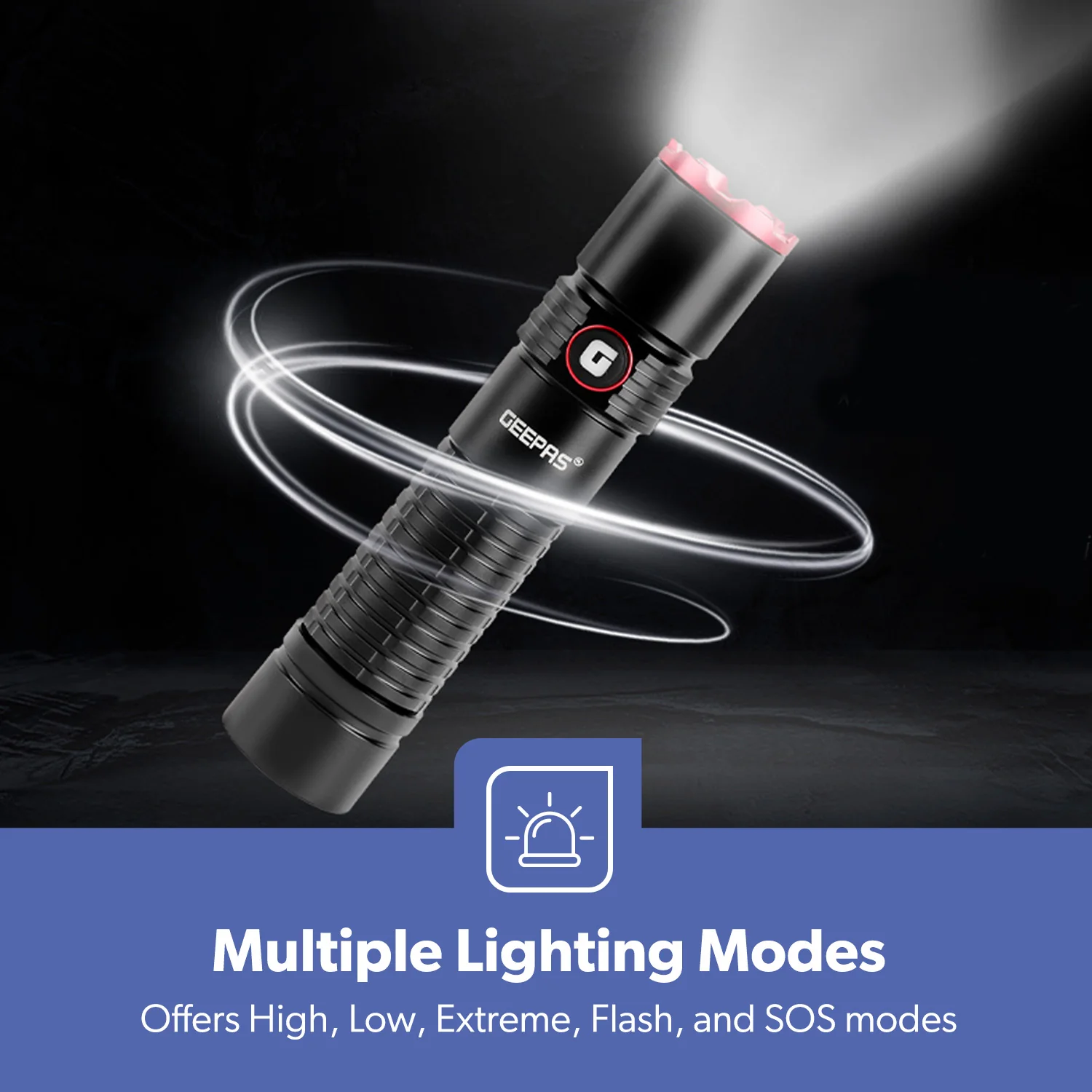IPX5 Lightweight Aluminium High Power LED Flashlight - Image 3