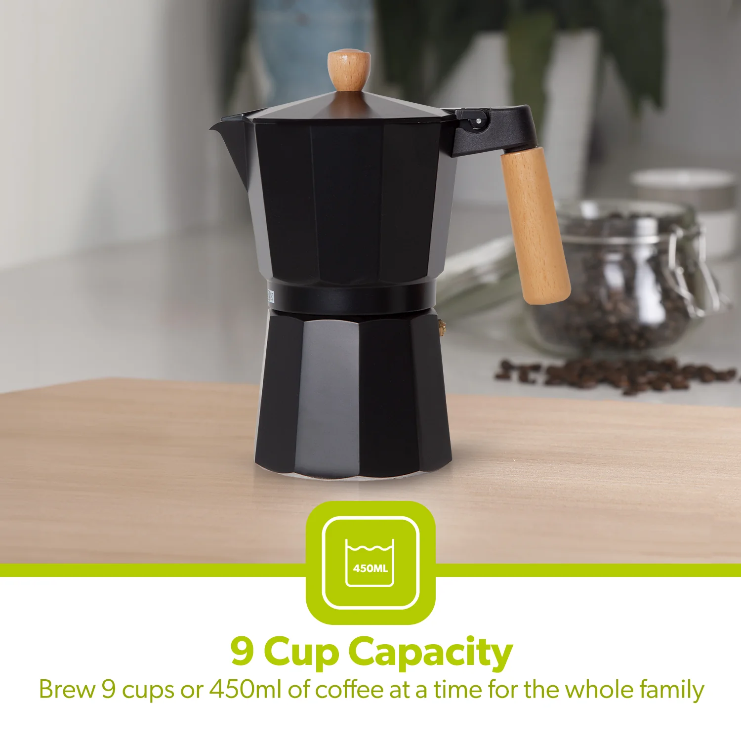 Stovetop Italian Moka Espresso Percolator - 9 Cup Coffee Maker - Image 4
