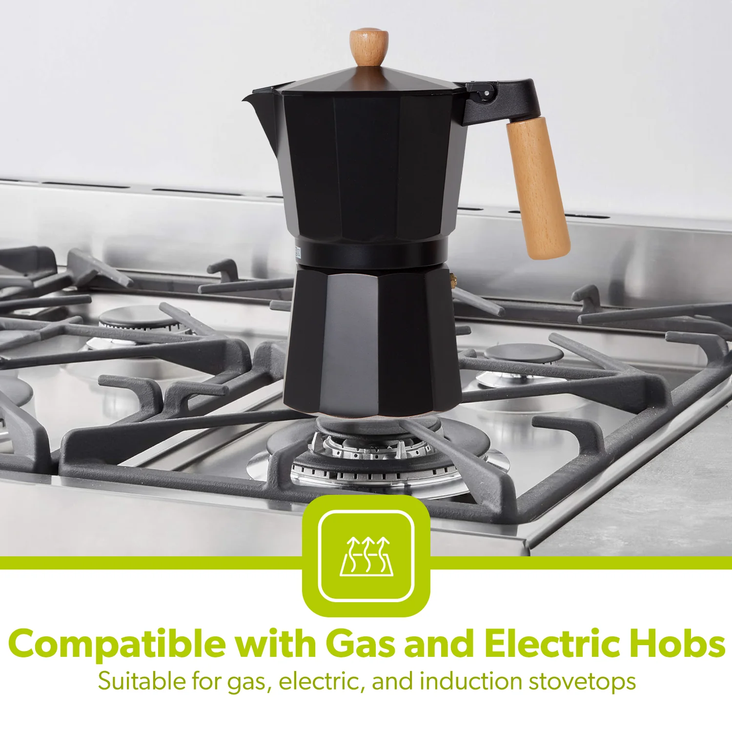 Stovetop Italian Moka Espresso Percolator - 9 Cup Coffee Maker - Image 5