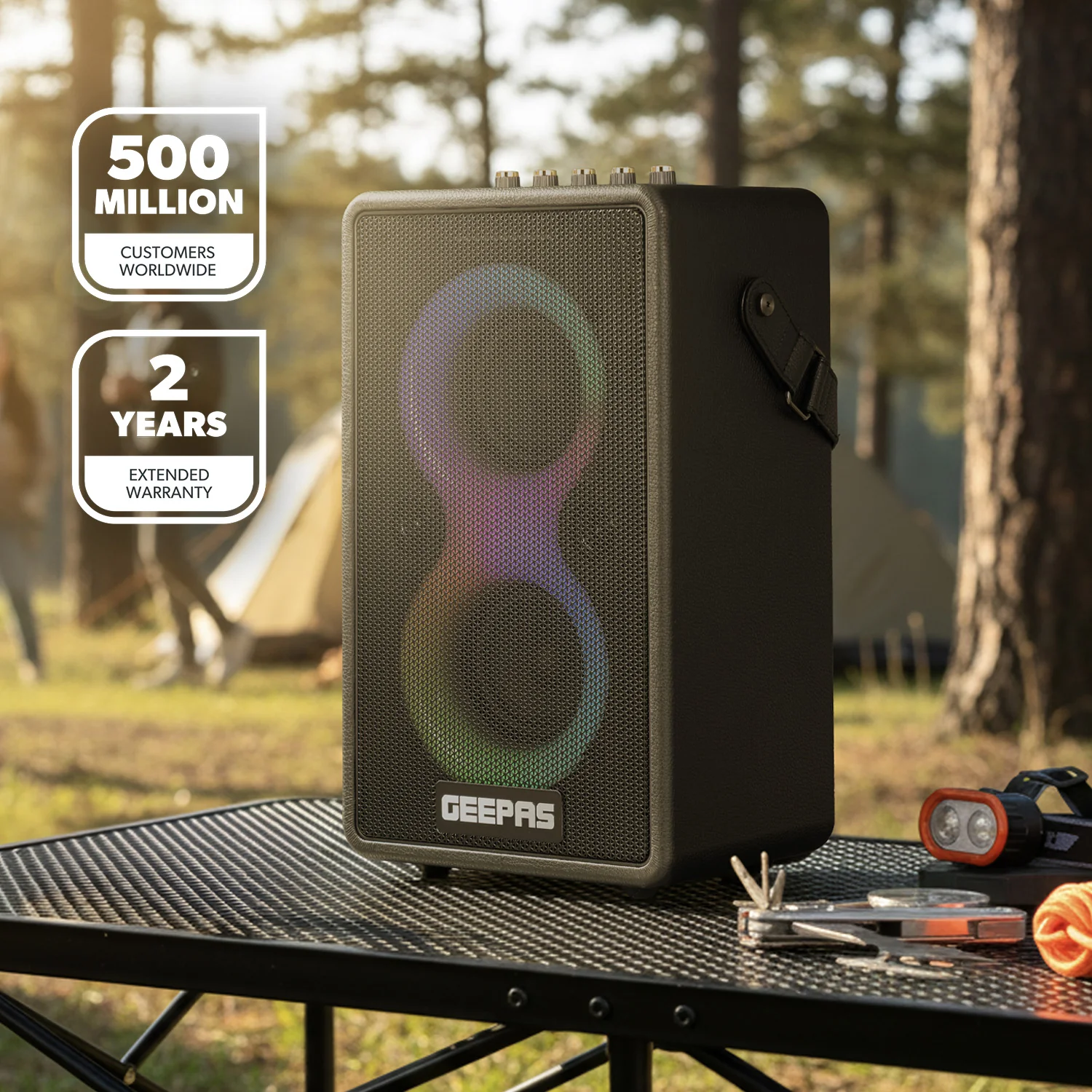 Karaoke Machine RGB Bluetooth Speaker With Wireless Microphone - Image 2