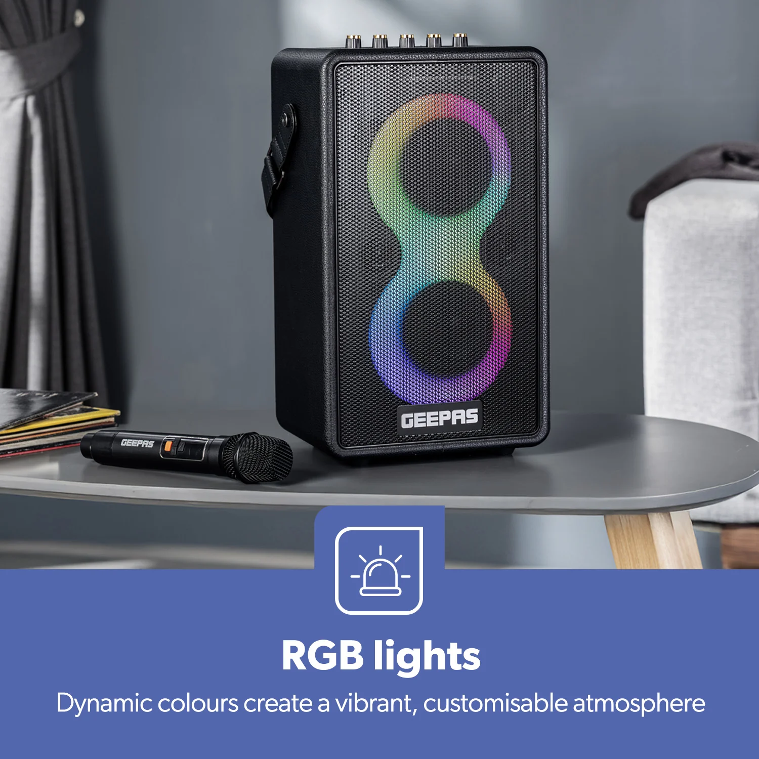 Karaoke Machine RGB Bluetooth Speaker With Wireless Microphone - Image 4