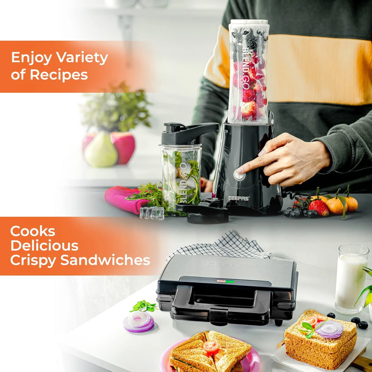 Vintage Kettle & Toaster, Sports Blender and Toastie Grill Combo - Image 5
