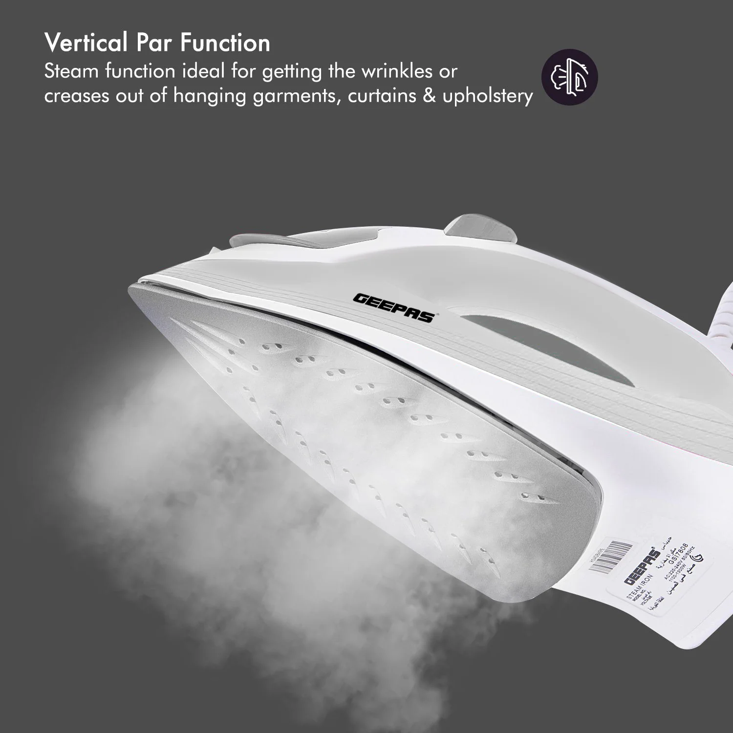 1300W 'Fast Glide' Lightweight Non-Stick Steam Iron - Image 4