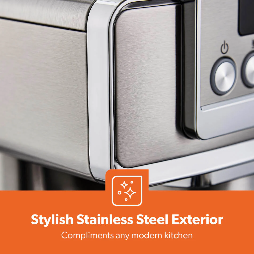 Stainless Steel 20 Bar Espresso Silver Coffee Machine With Milk Frother - Image 8