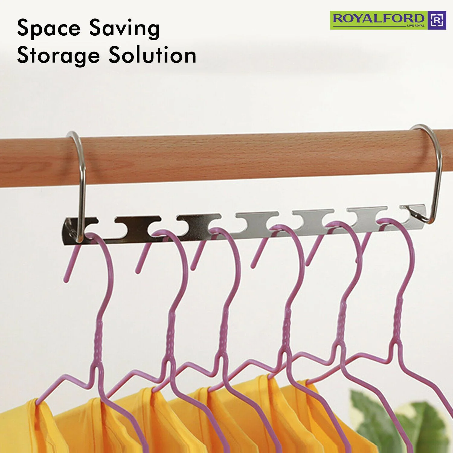 Six-Hook Metal Wardrobe Organizer & Space Saver - Image 3