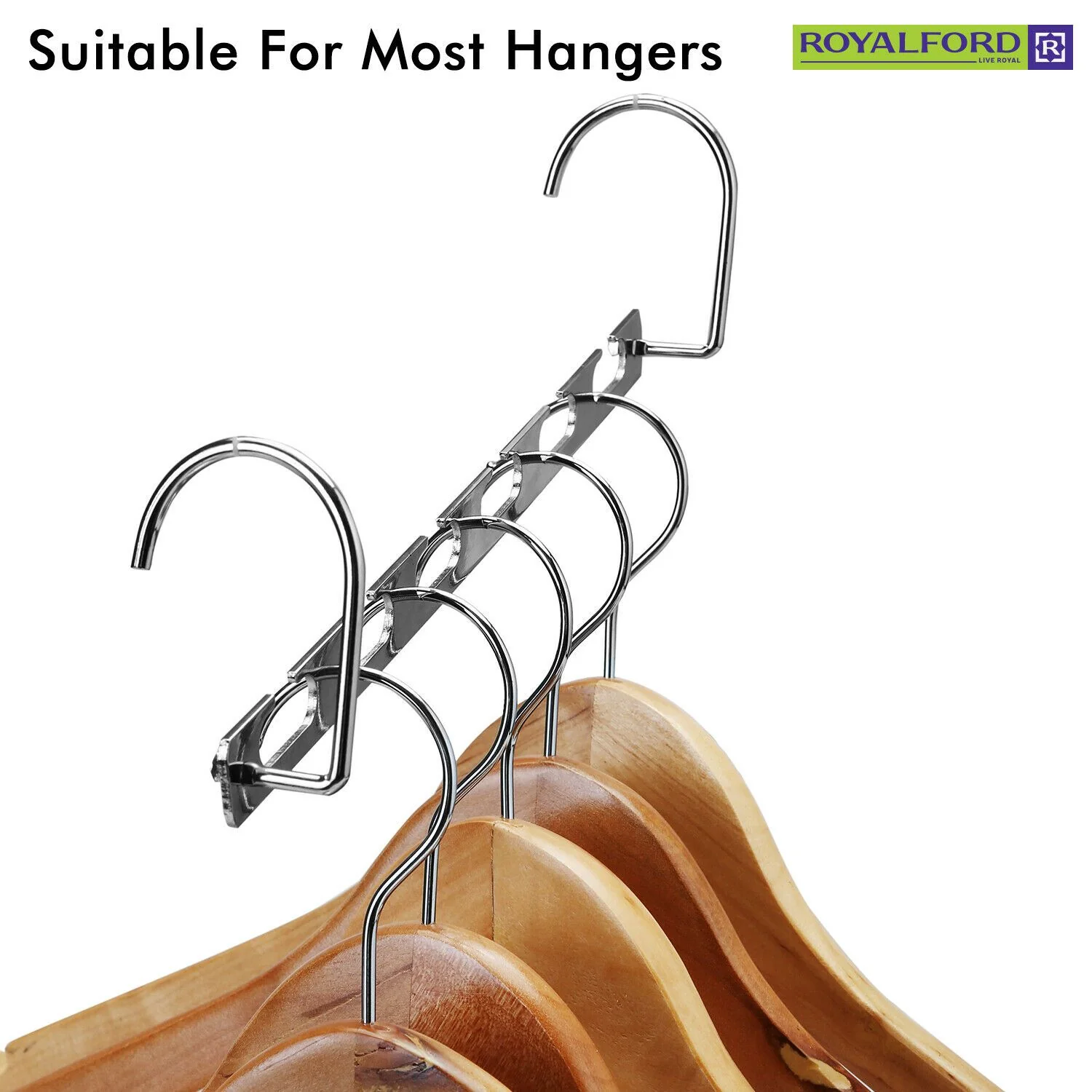 Six-Hook Metal Wardrobe Organizer & Space Saver - Image 4