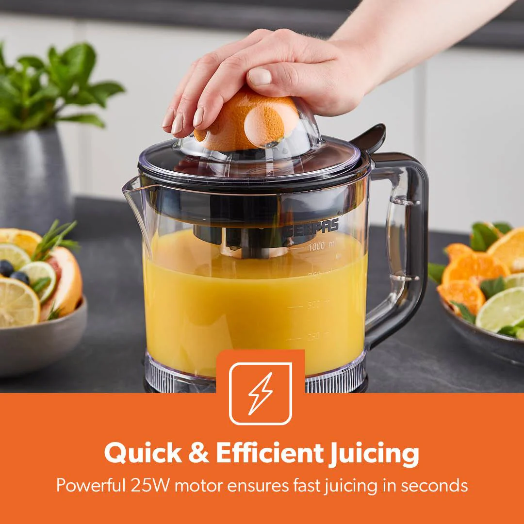 1L Electric Citrus Juicer, Clear-View and Bi-Directional Spin 25W - Image 9