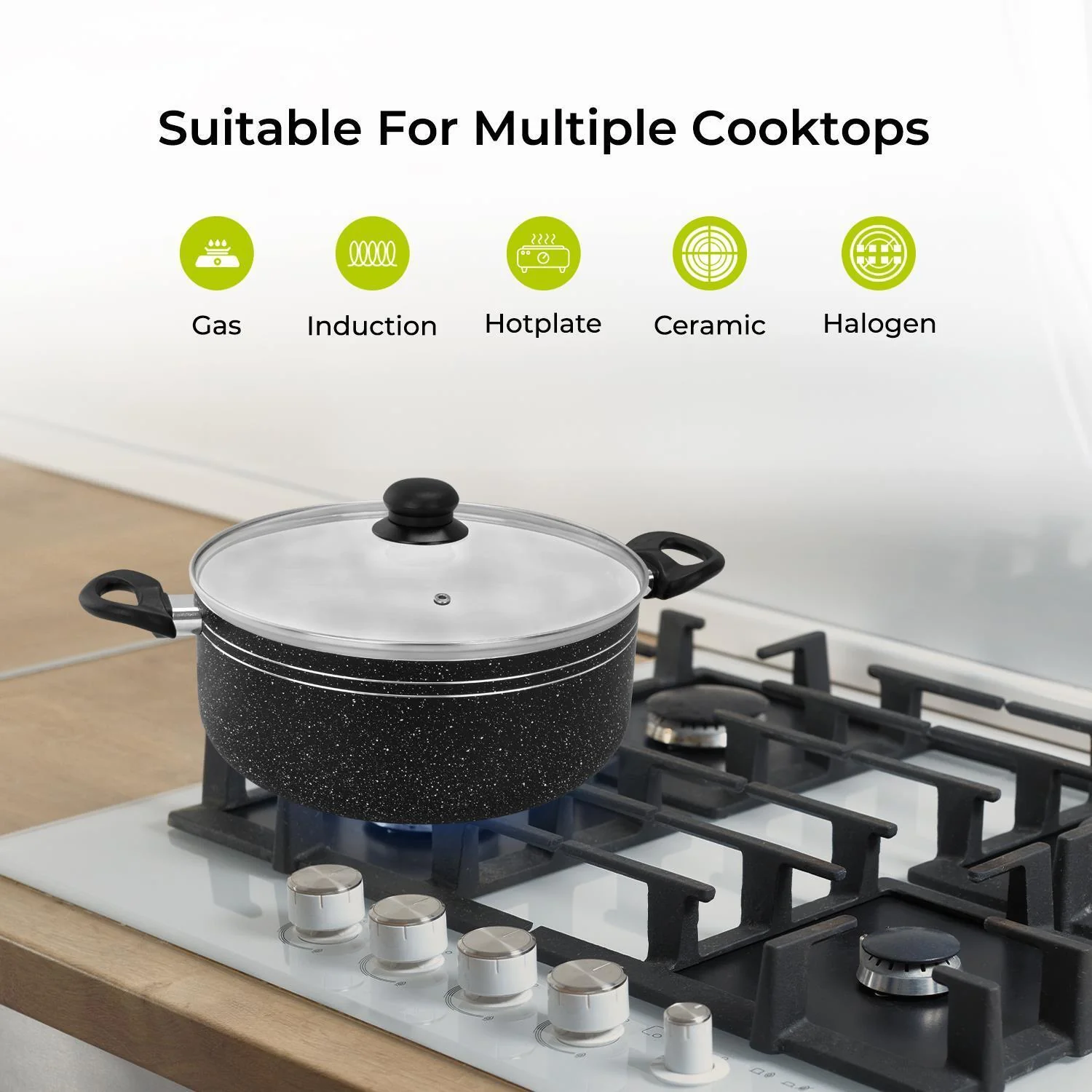 Non-Stick Casserole Dish Cooking Pot with Lid (24cm-32cm) - Image 3