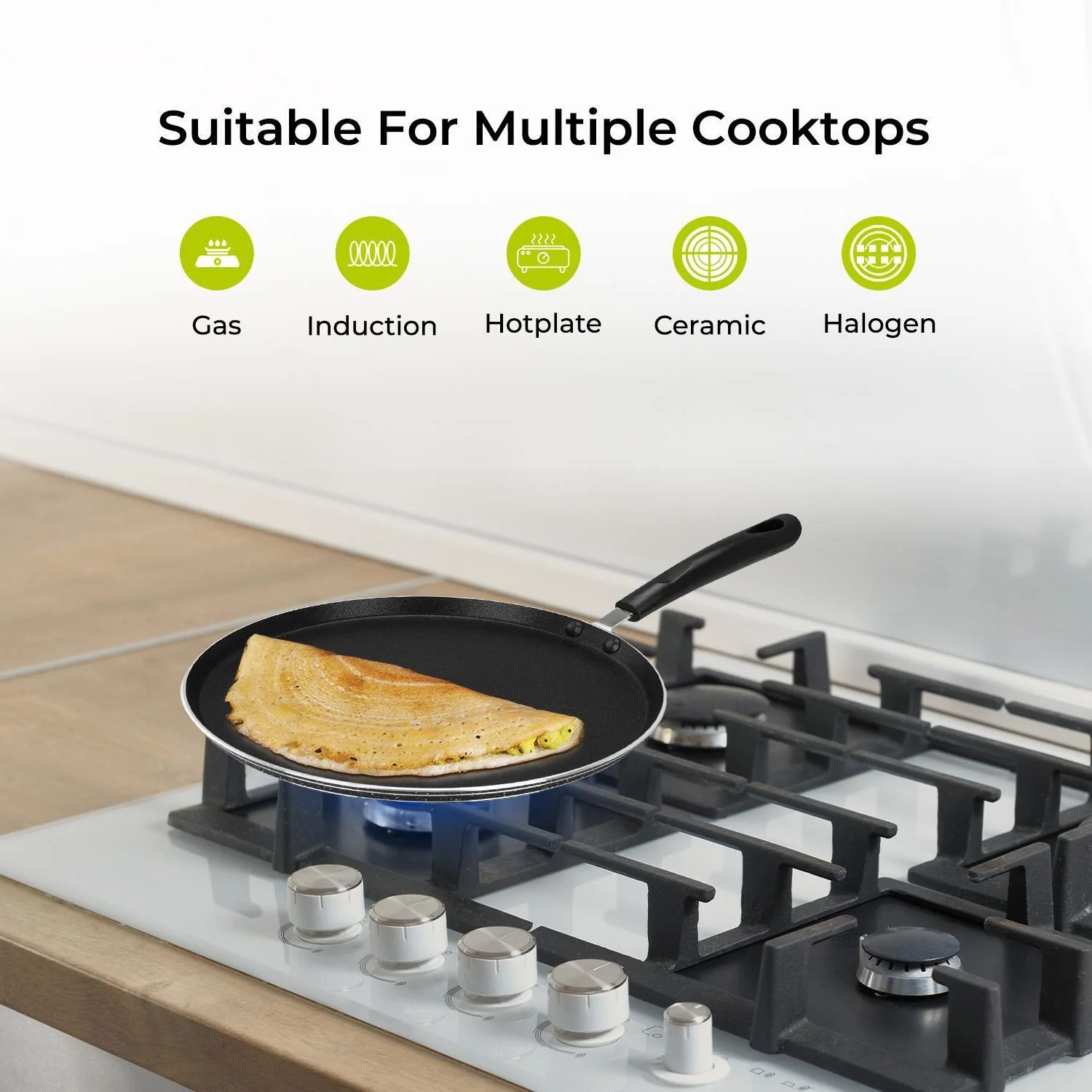 Non-Stick Induction Tawa Pancake Pan (26cm-30cm) - Image 3