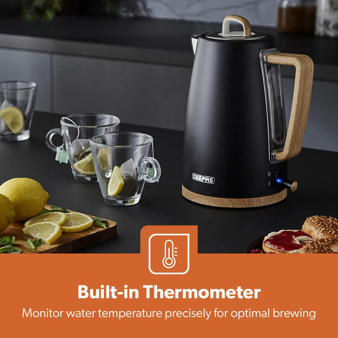 NordiQ Black 1.7L Fast Boil Stainless Steel Electric Kettle - Image 3