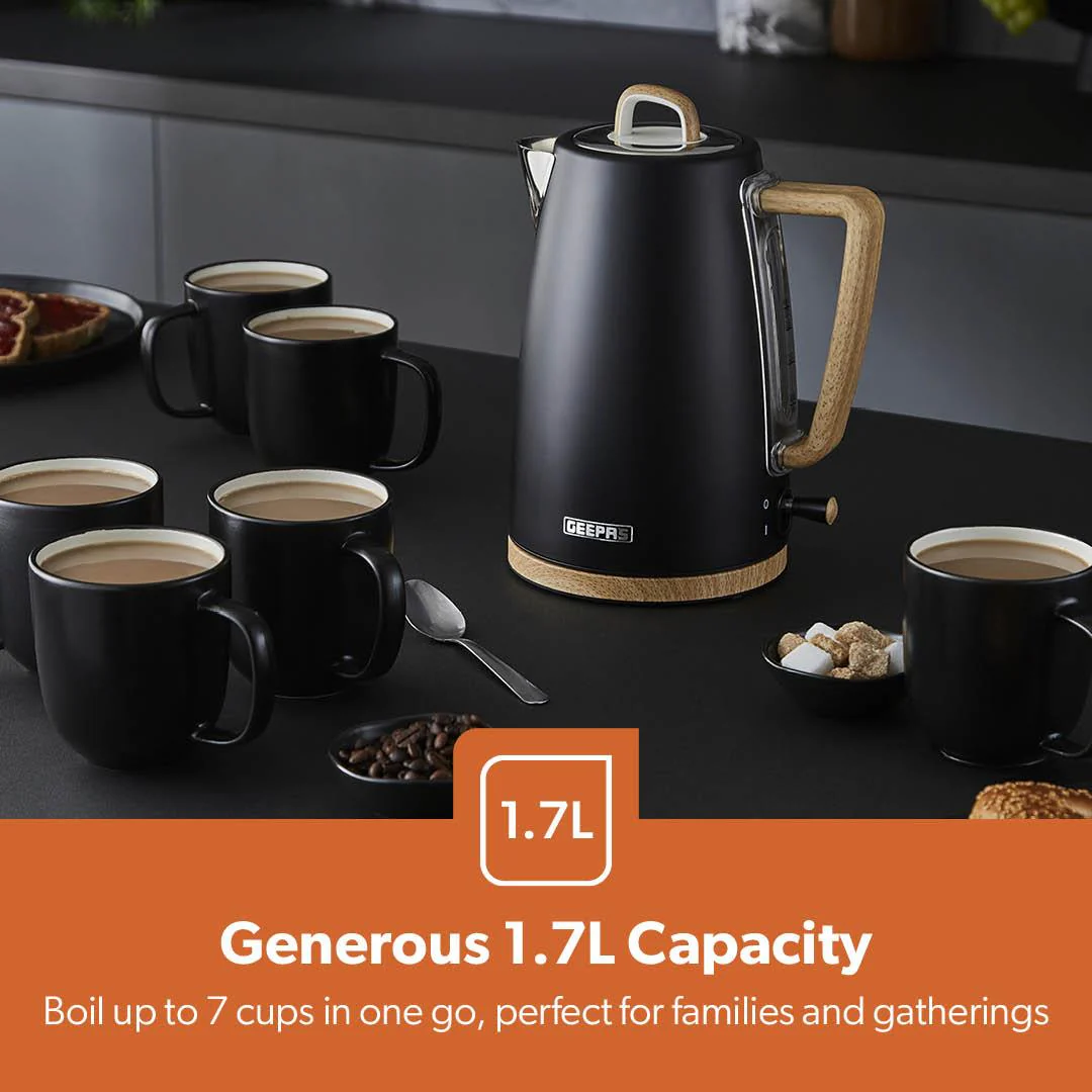 NordiQ Black 2-Slice Toaster & 1.7L Electric Kettle Matching Set - Image 3