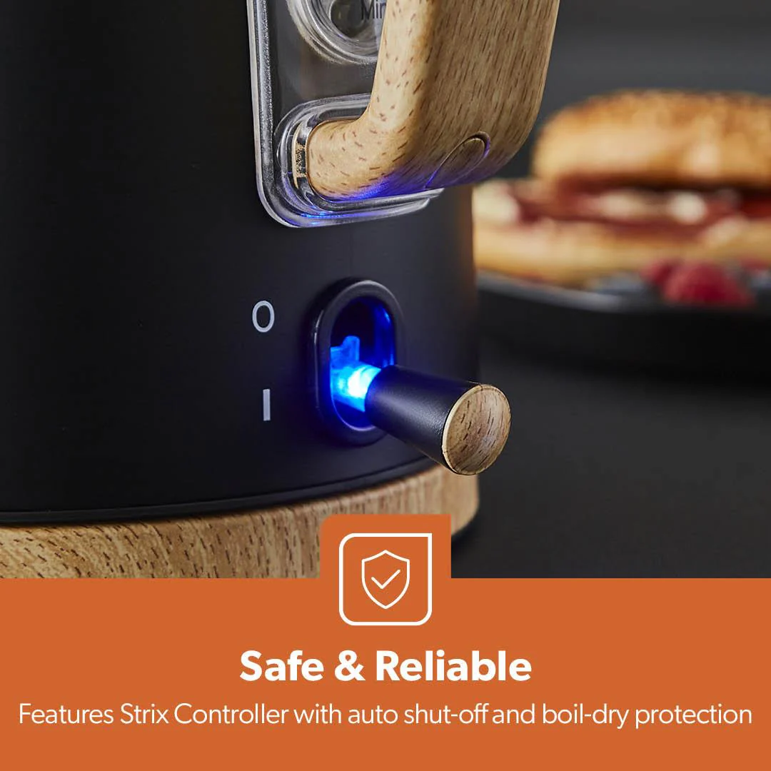 NordiQ Black 2-Slice Toaster & 1.7L Electric Kettle Matching Set - Image 8