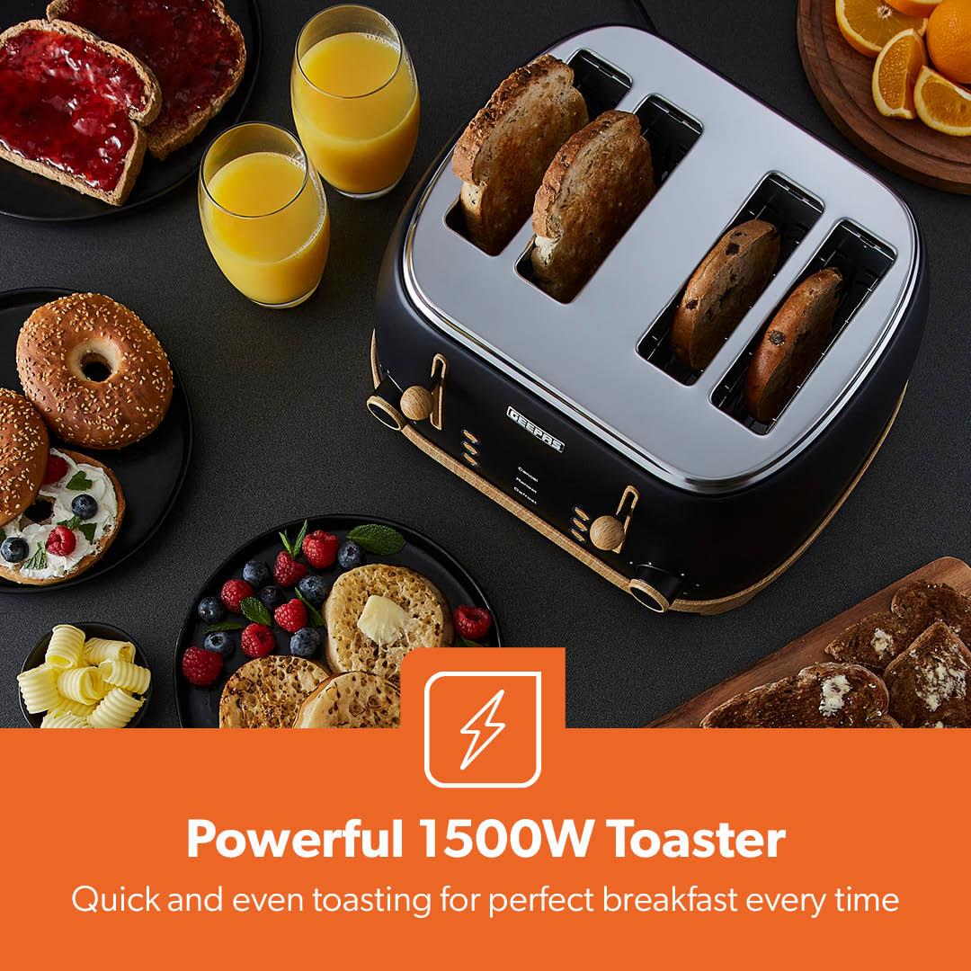 NordiQ Black 20L Microwave Oven, 4-Slice Toaster & Electric Kettle Set - Image 3