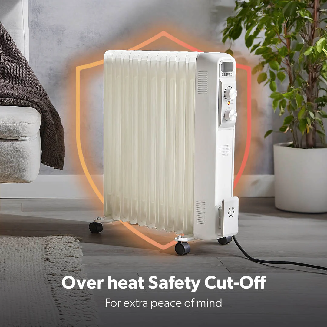 11-Fin Portable Oil Filled Electric Radiator Heater - Image 9
