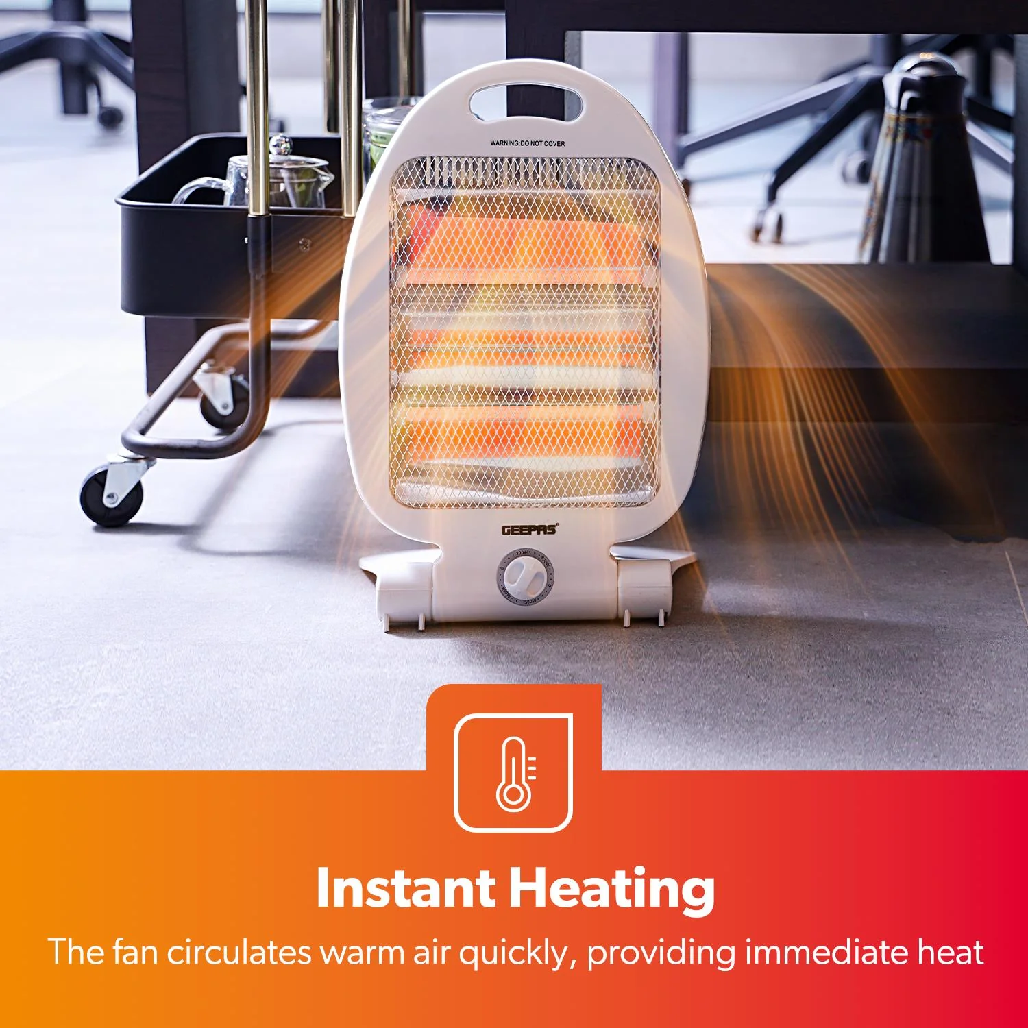 800W Pack of 2 Instant Heat Halogen Heaters - Image 7