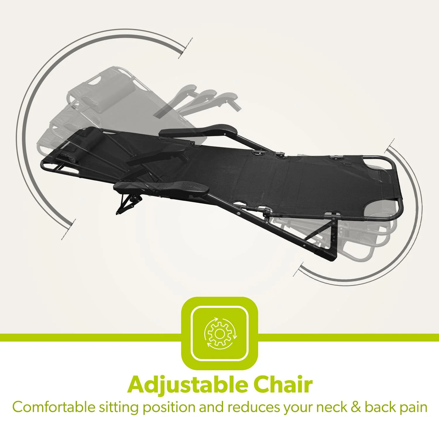 Pack Of 2 Portable Reclining Outdoor Chairs & Loungers - Image 8