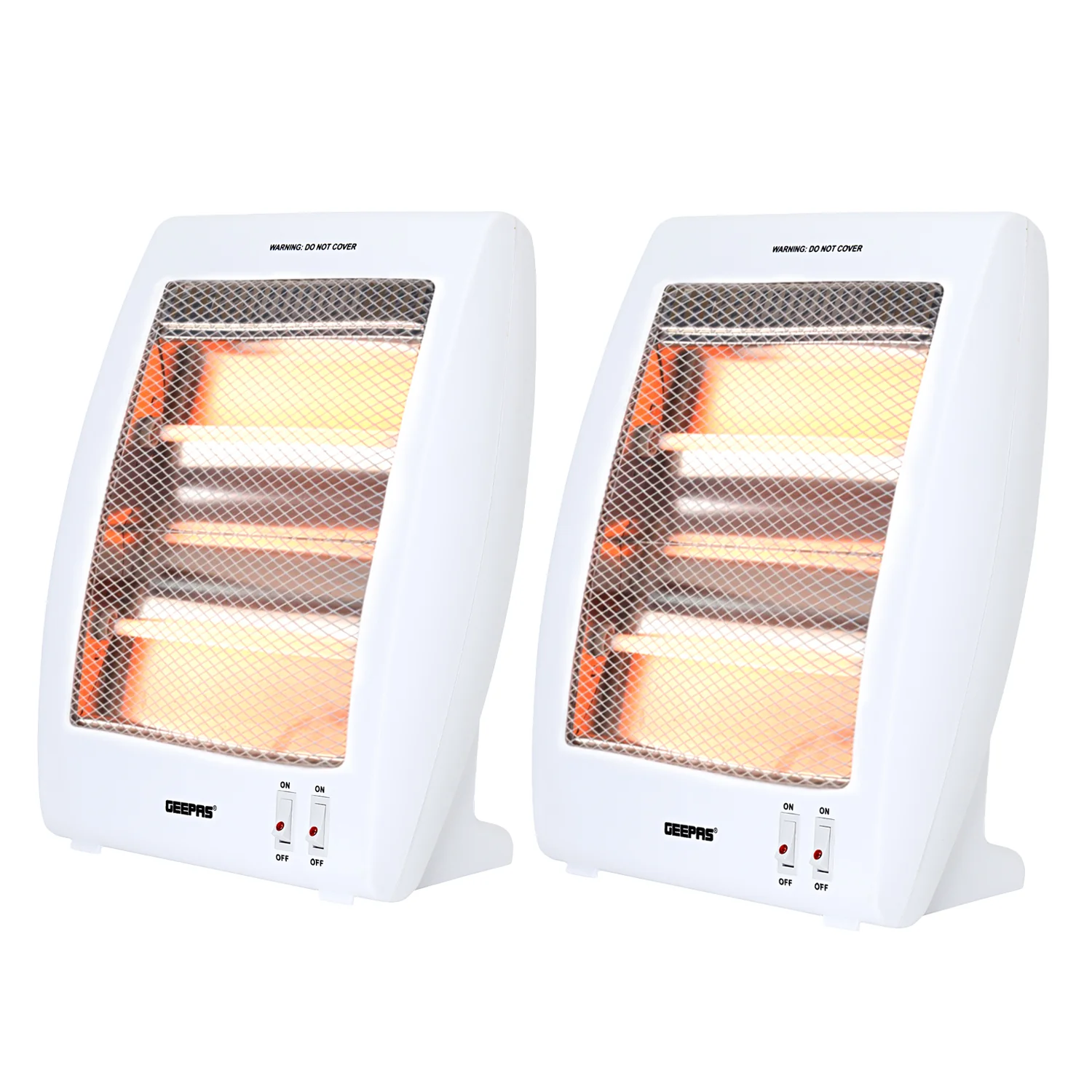 Pack of 2 Quartz Halogen Heater Portable Upright 800W