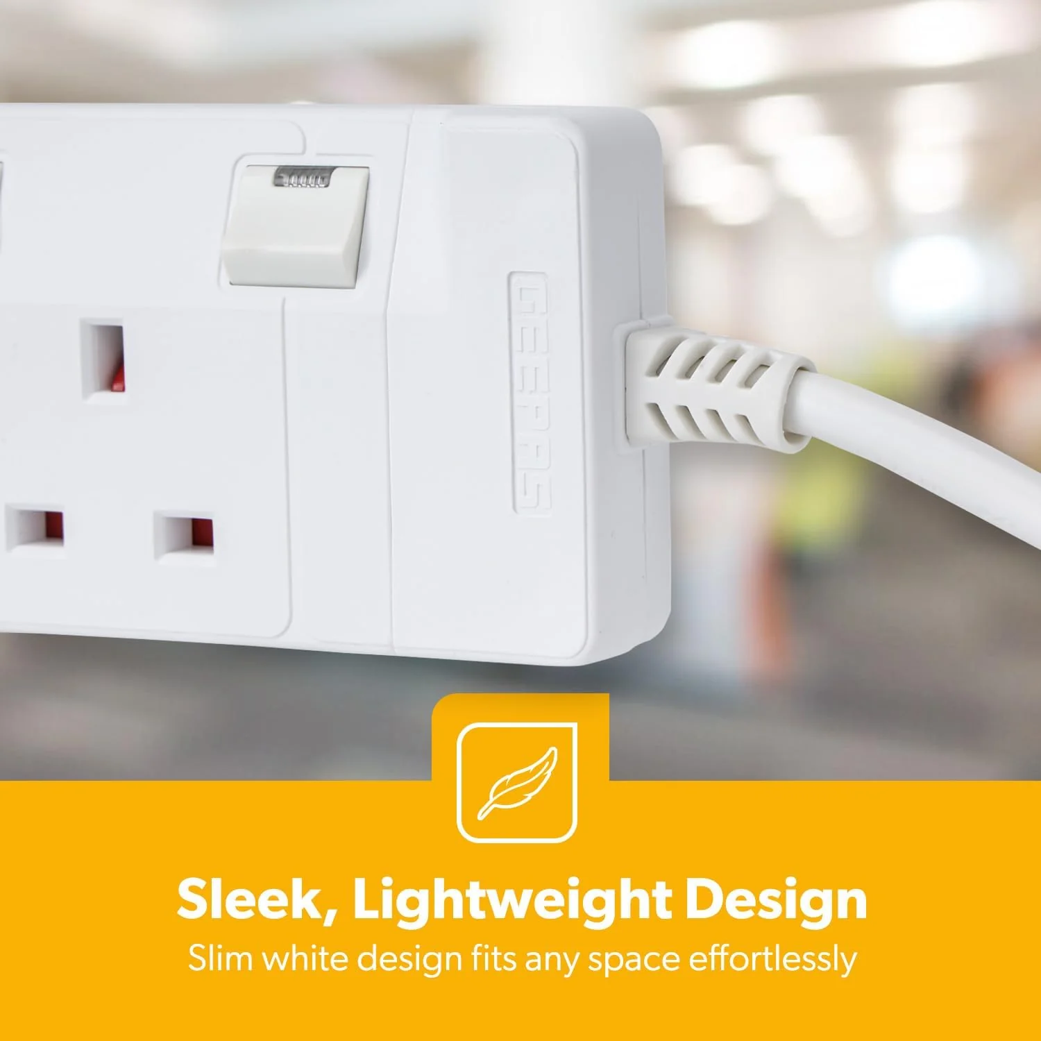 Pack Of 4 White 4 Gang Extension Leads With 2 Metre Cable - Image 7