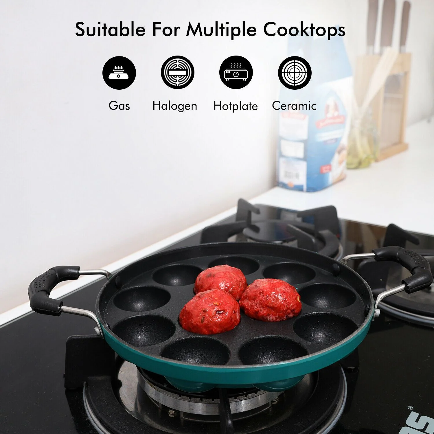 Appam Pancake Aebleskiver Frying Pan By Royalford - Image 3