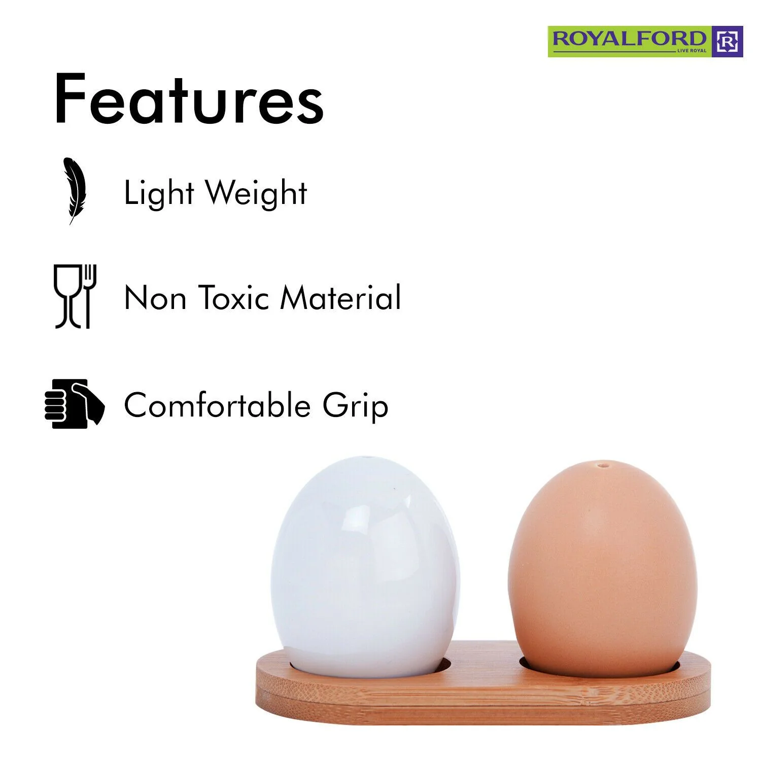 Porcelain Salt & Pepper Shaker Set By Royalford - Image 2