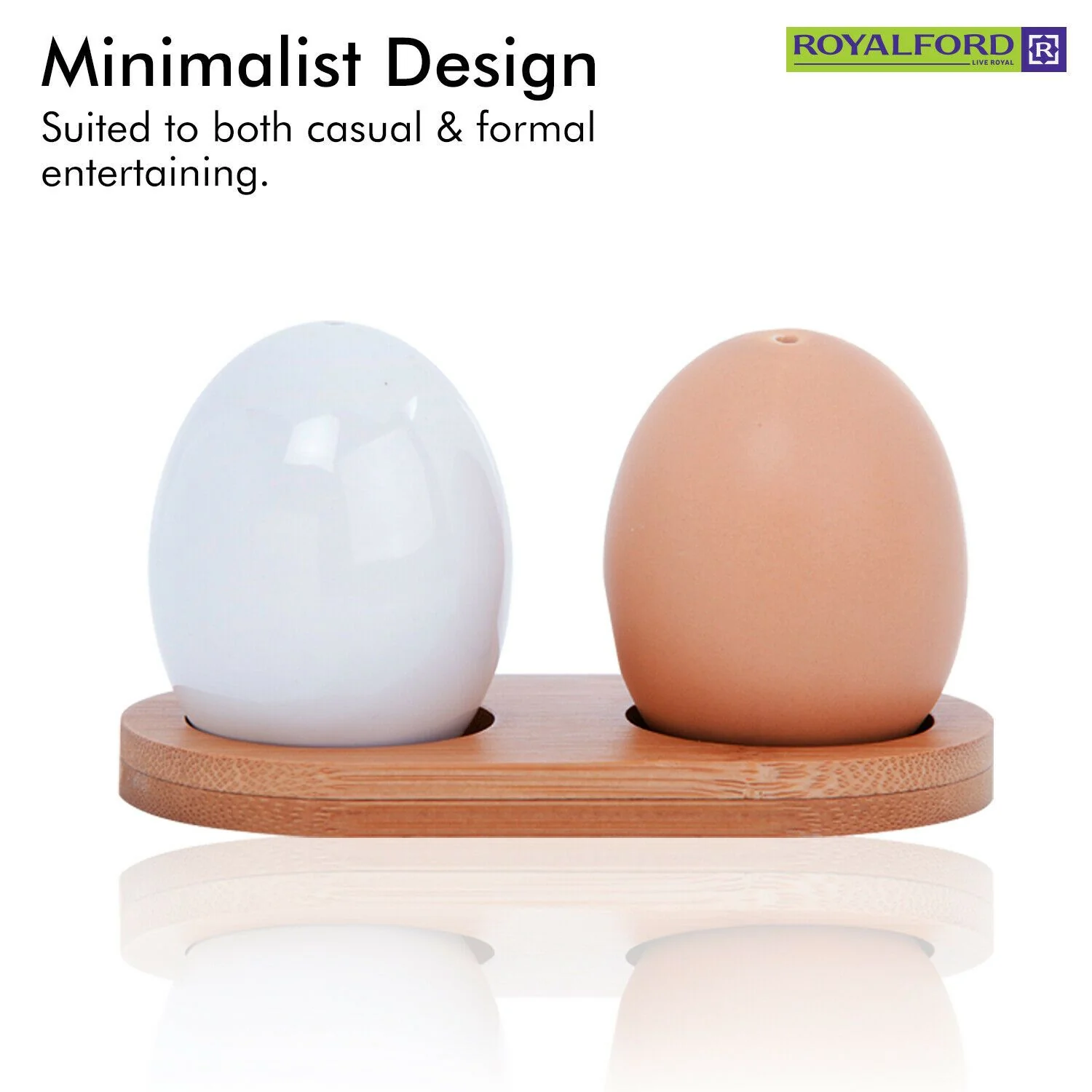 Porcelain Salt & Pepper Shaker Set By Royalford - Image 3