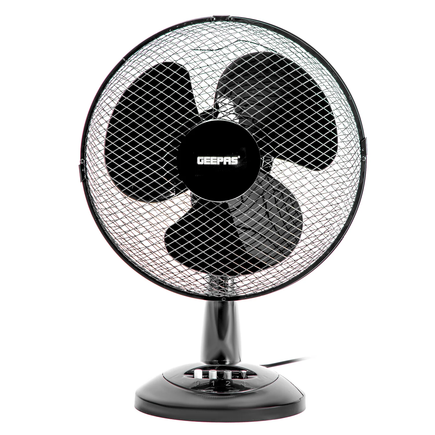 12-Inch Oscillating Black Table Fan with 3 Speed Settings