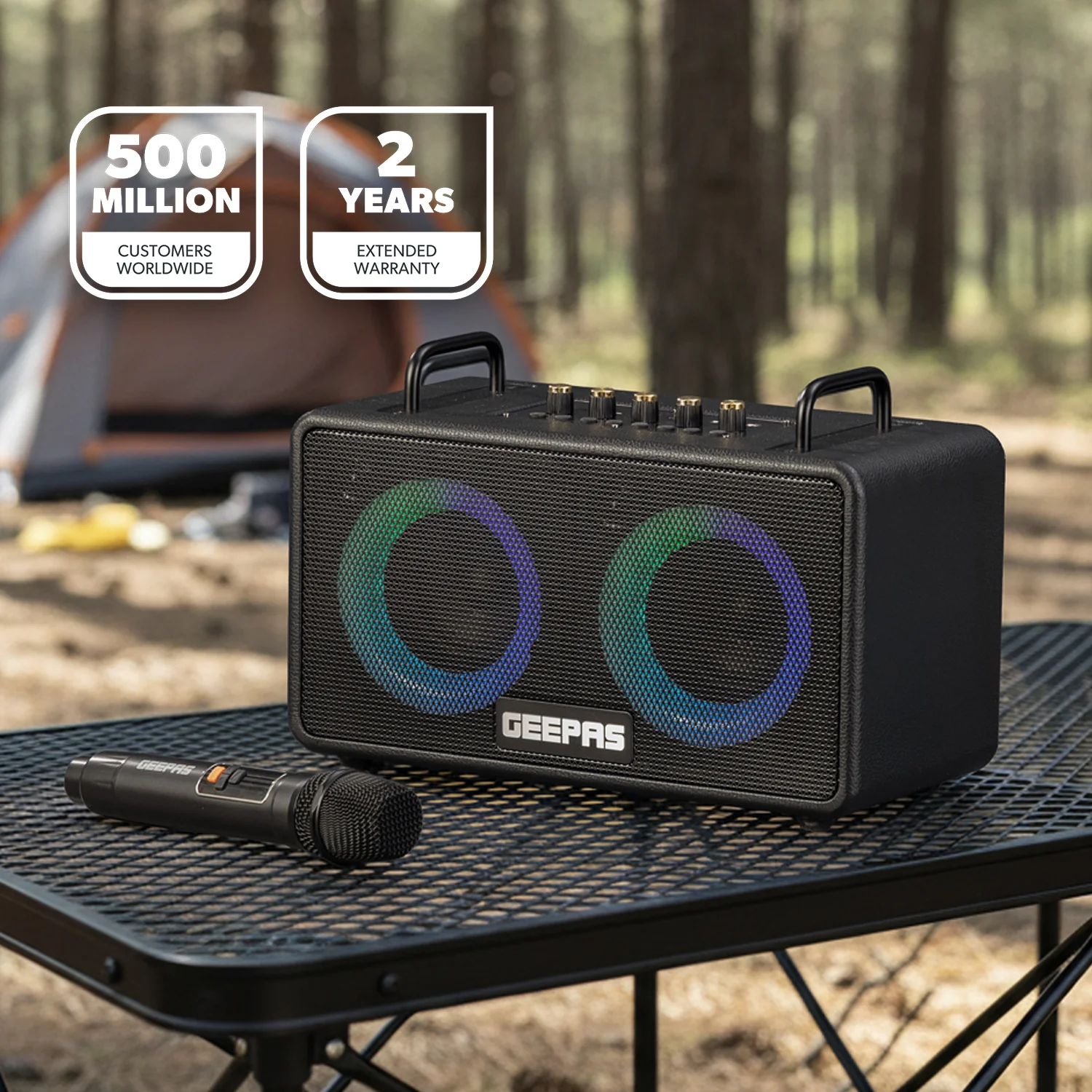 Portable Bluetooth Speaker With Wireless Microphone Karaoke Machine - Image 2