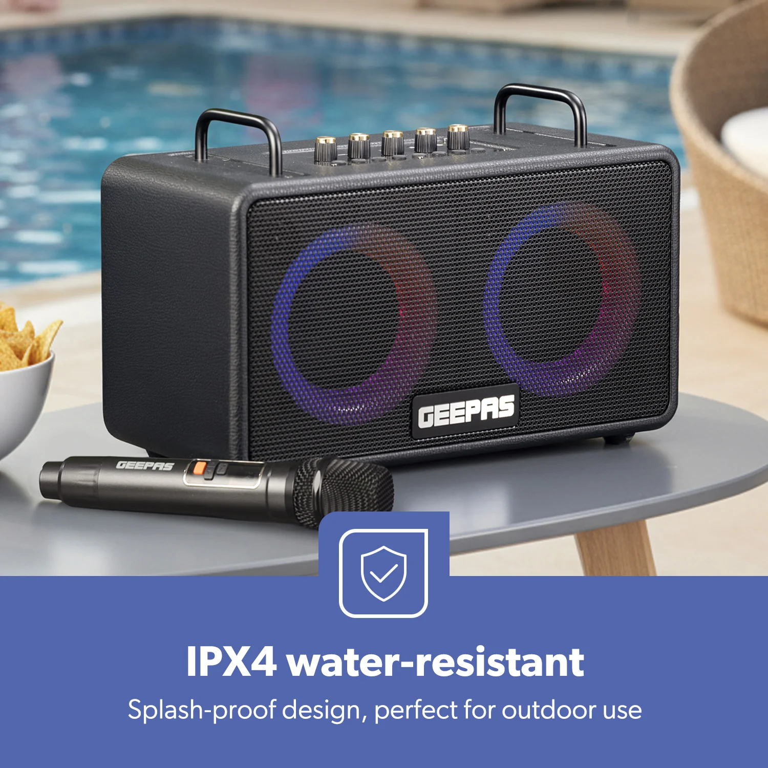 Portable Bluetooth Speaker With Wireless Microphone Karaoke Machine - Image 3