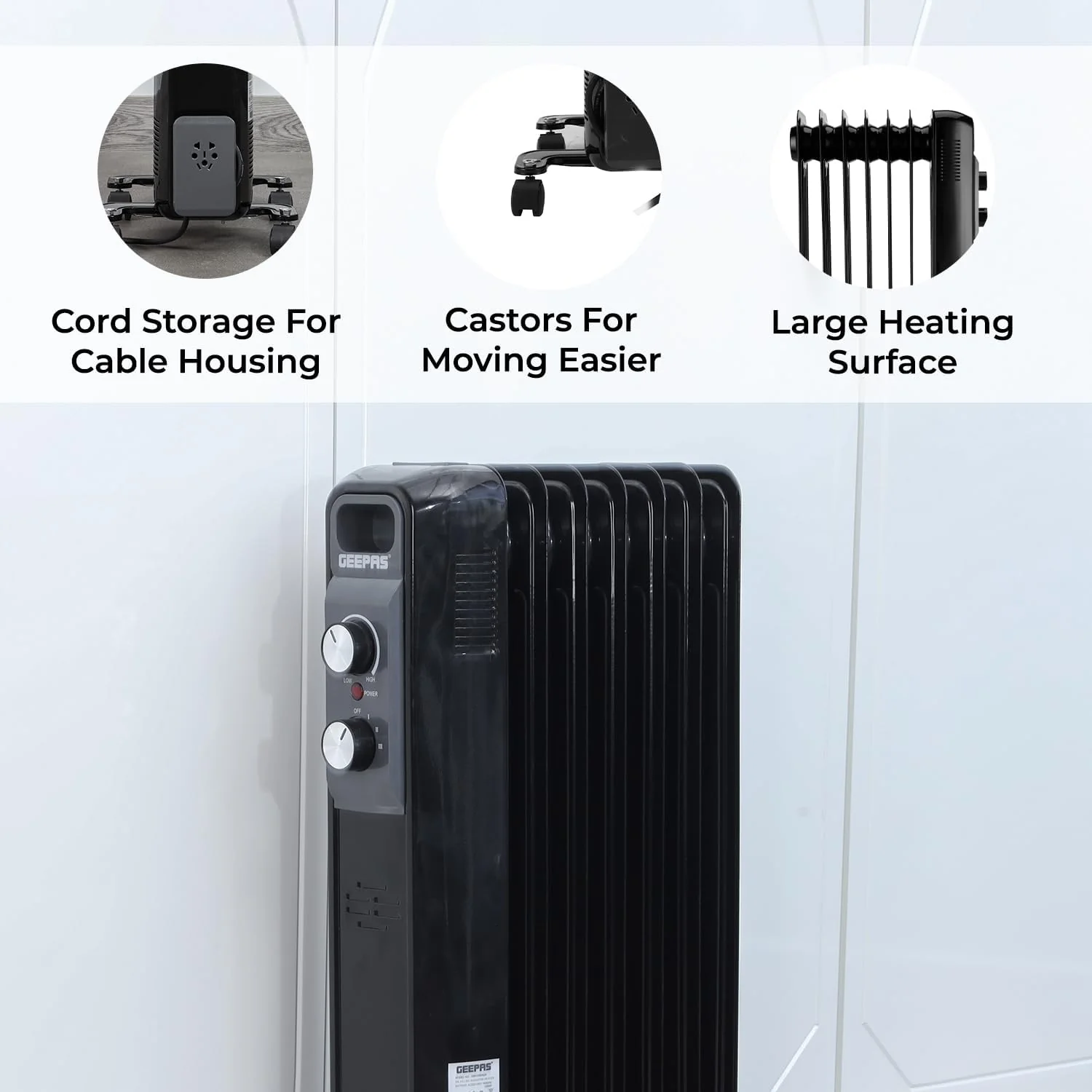 Portable Electric Radiator Heater with Adjustable Thermostat - Image 3