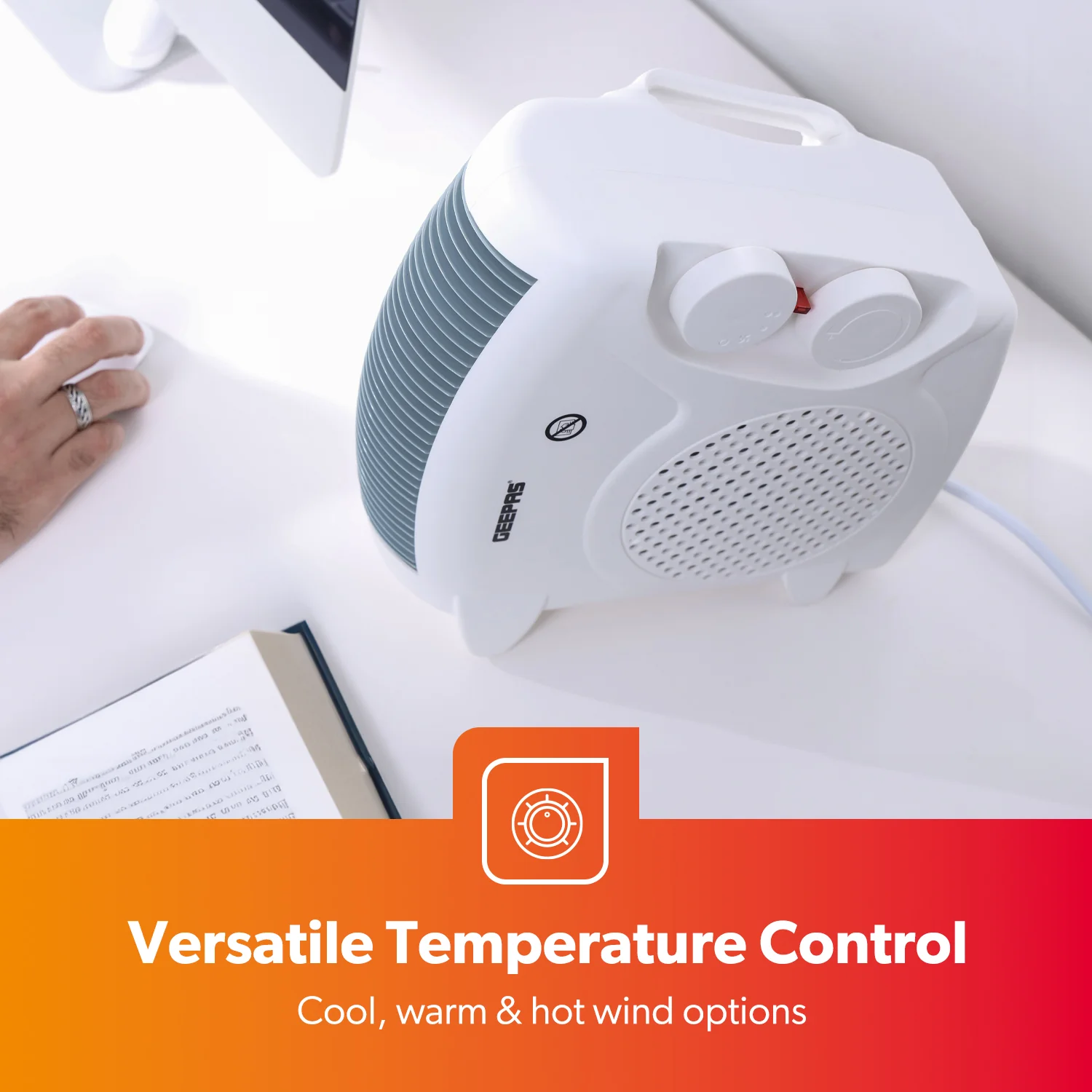 2000W Portable Upright Powerful Electric Fan Heater - Image 3