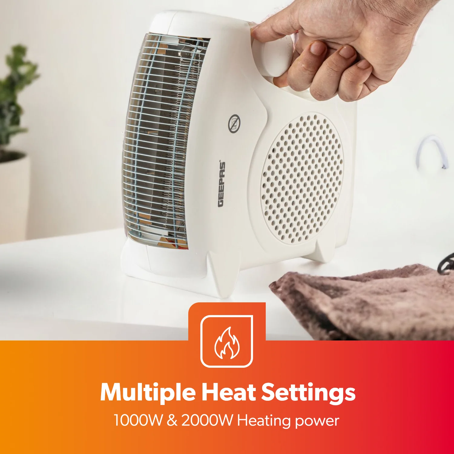 2000W Portable Upright Powerful Electric Fan Heater - Image 4