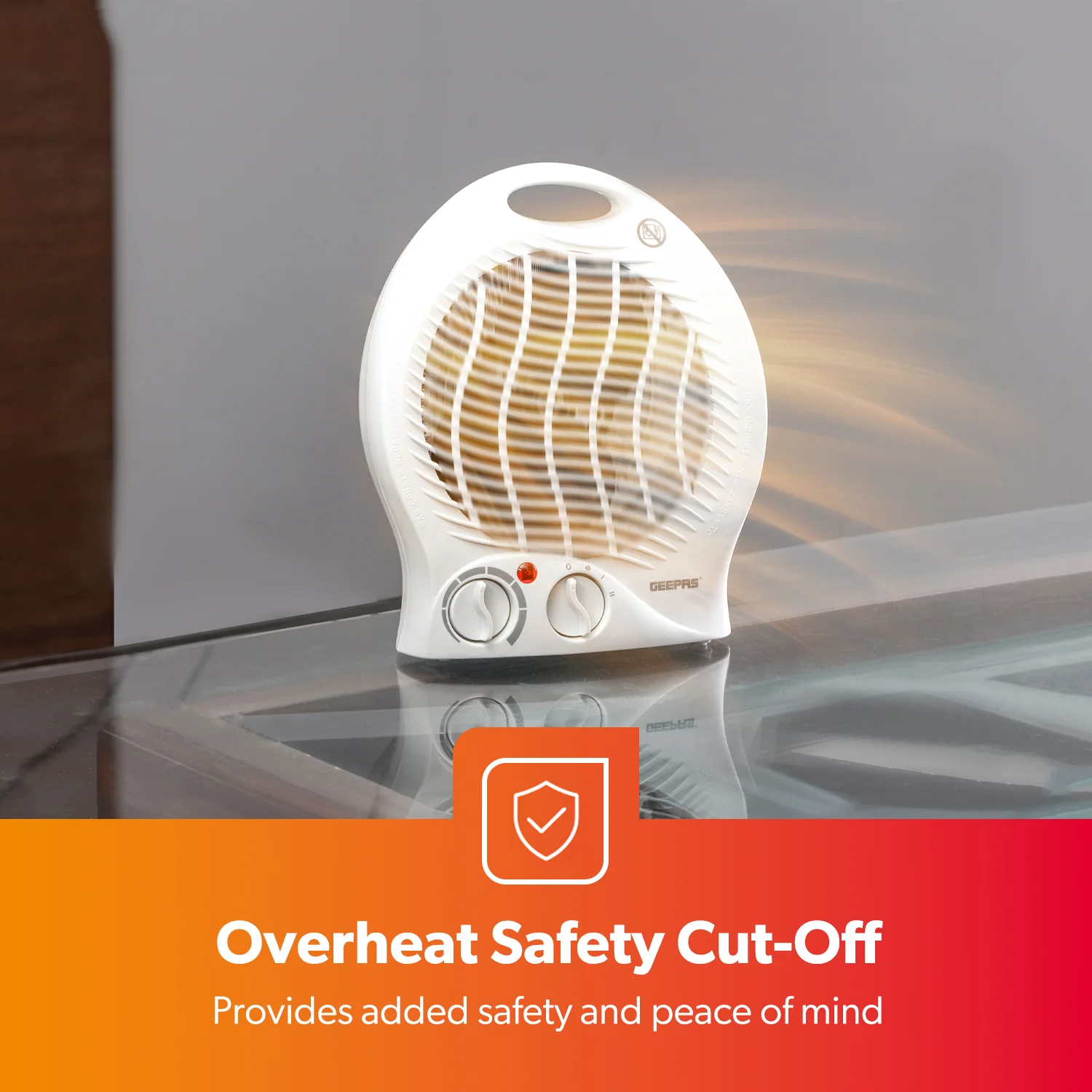 2000W Adjustable 2-In-1 Fan Heater With 2 Heat Settings - Image 3