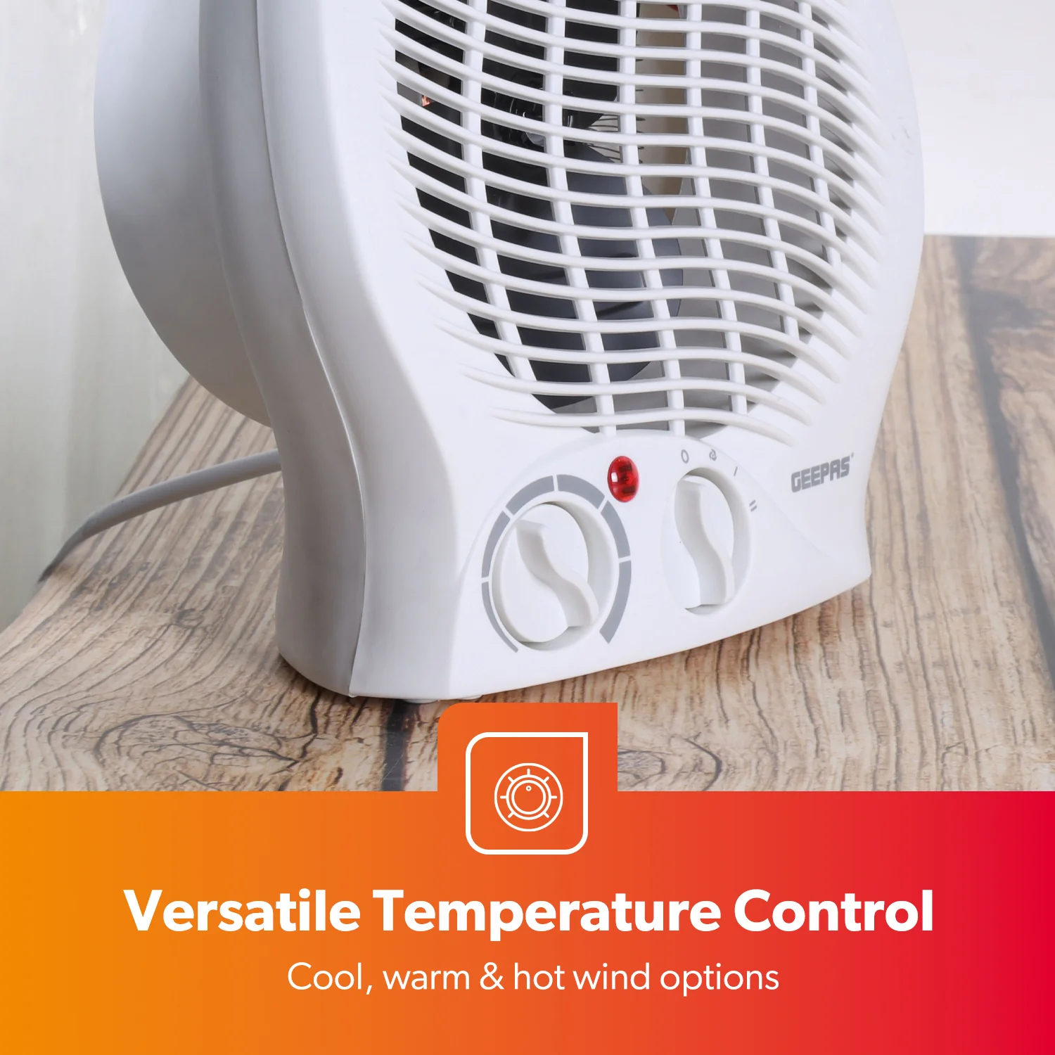 2000W Adjustable 2-In-1 Fan Heater With 2 Heat Settings - Image 4