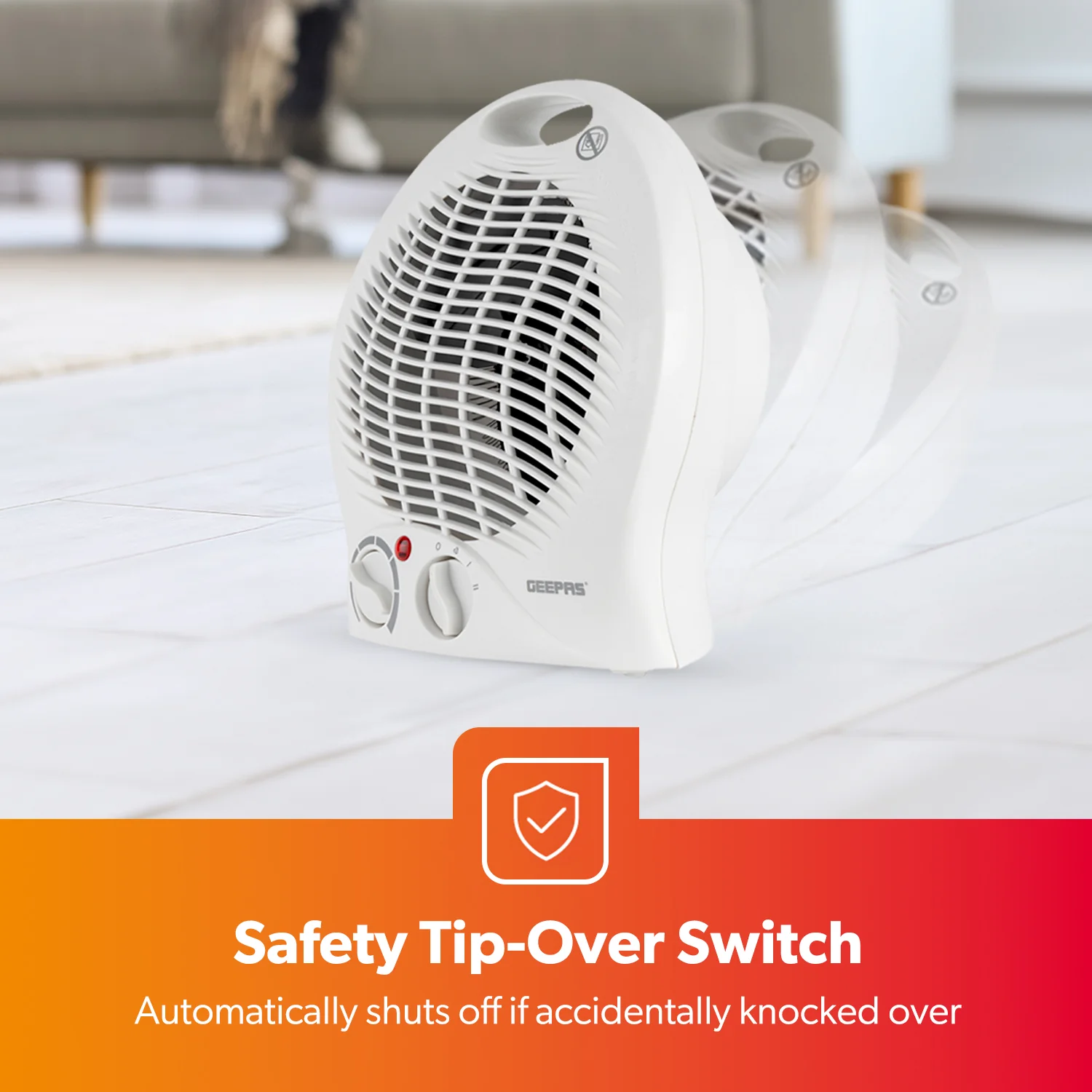 2000W Adjustable 2-In-1 Fan Heater With 2 Heat Settings - Image 6