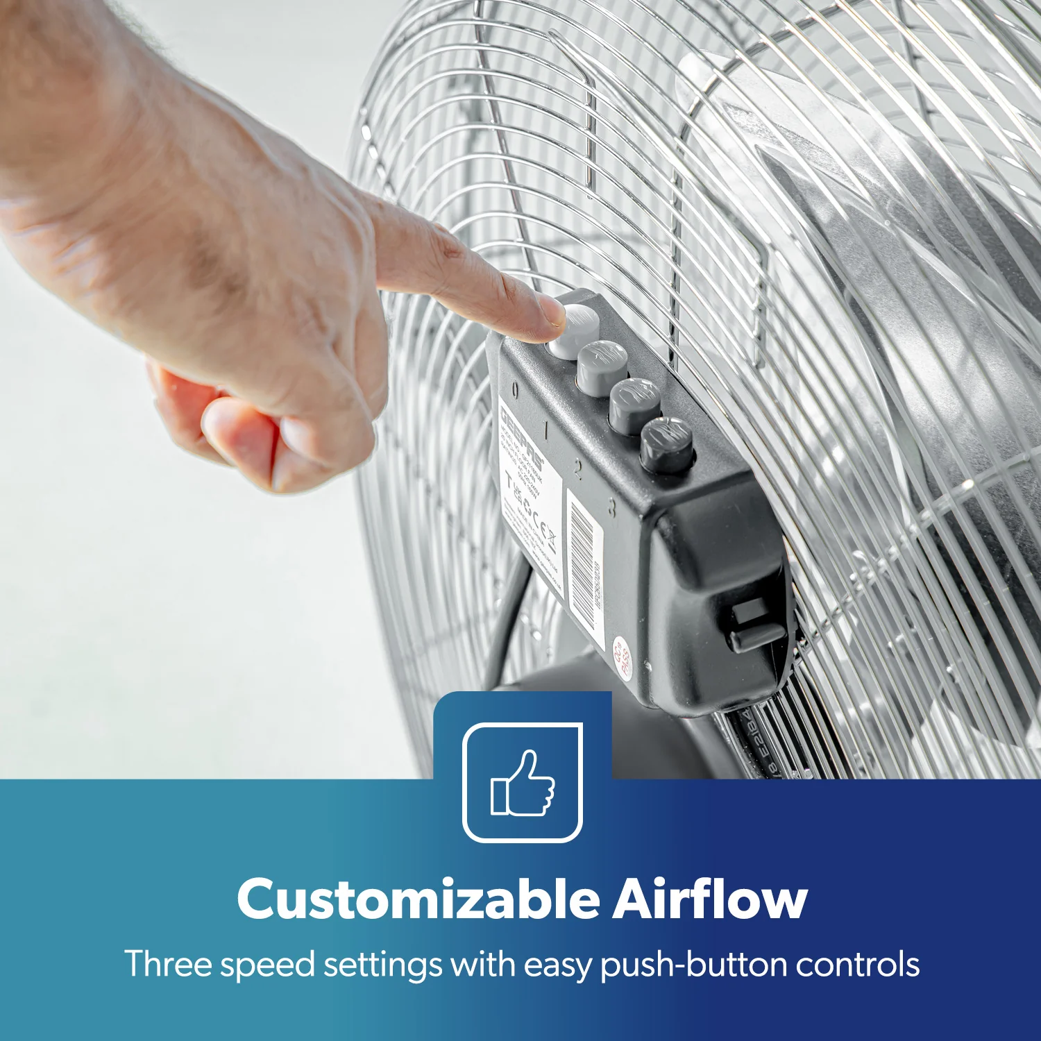 Premium 20-Inch Powerful 3-Speed Metal Floor Fan - Image 7