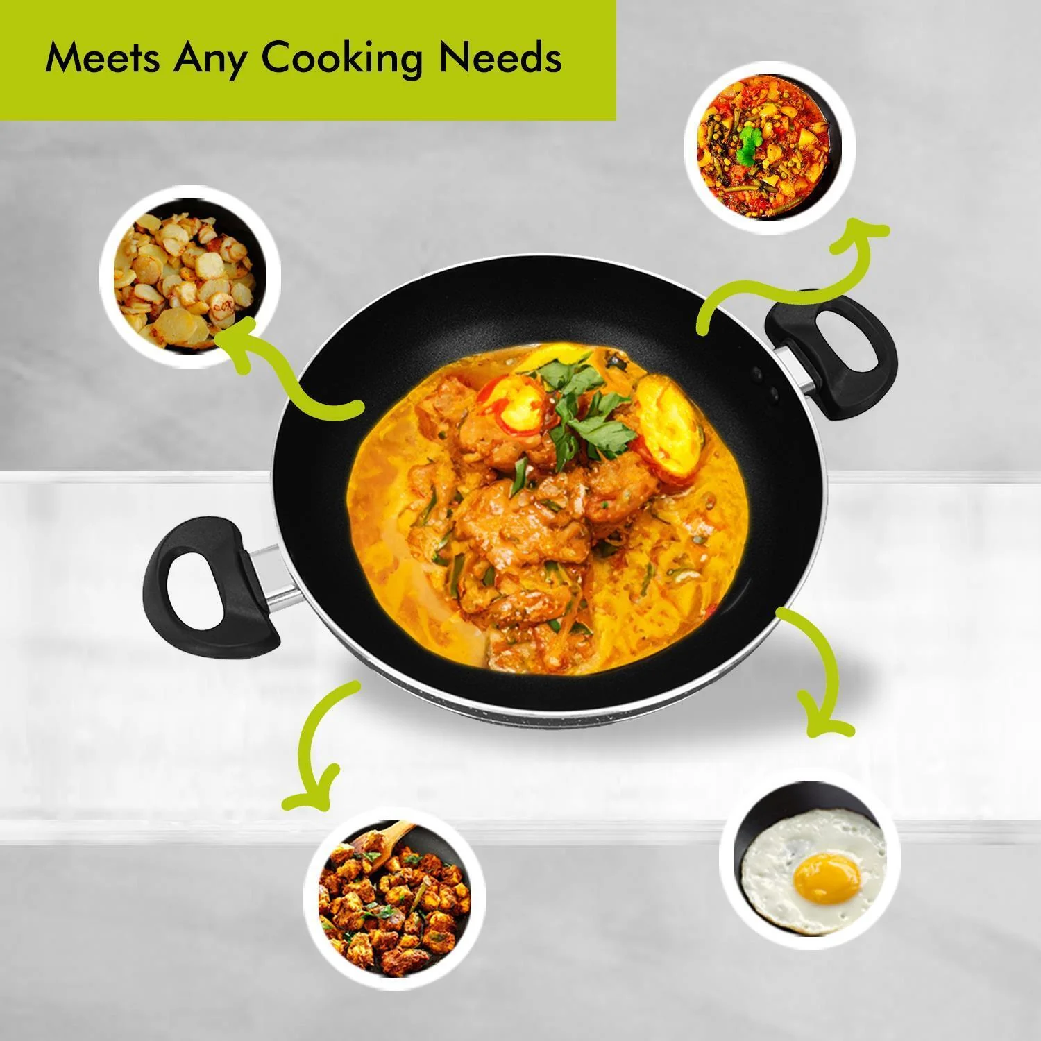 Premium 28cm Non-Stick Induction Wok Pan with Glass Lid - Image 7