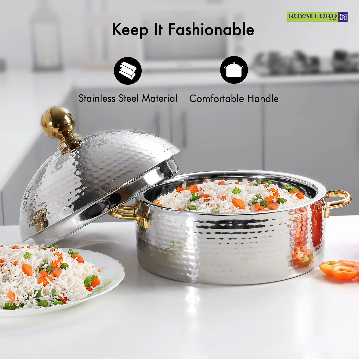 Premium Stainless Steel Food Serving Dish (3L) - Image 3