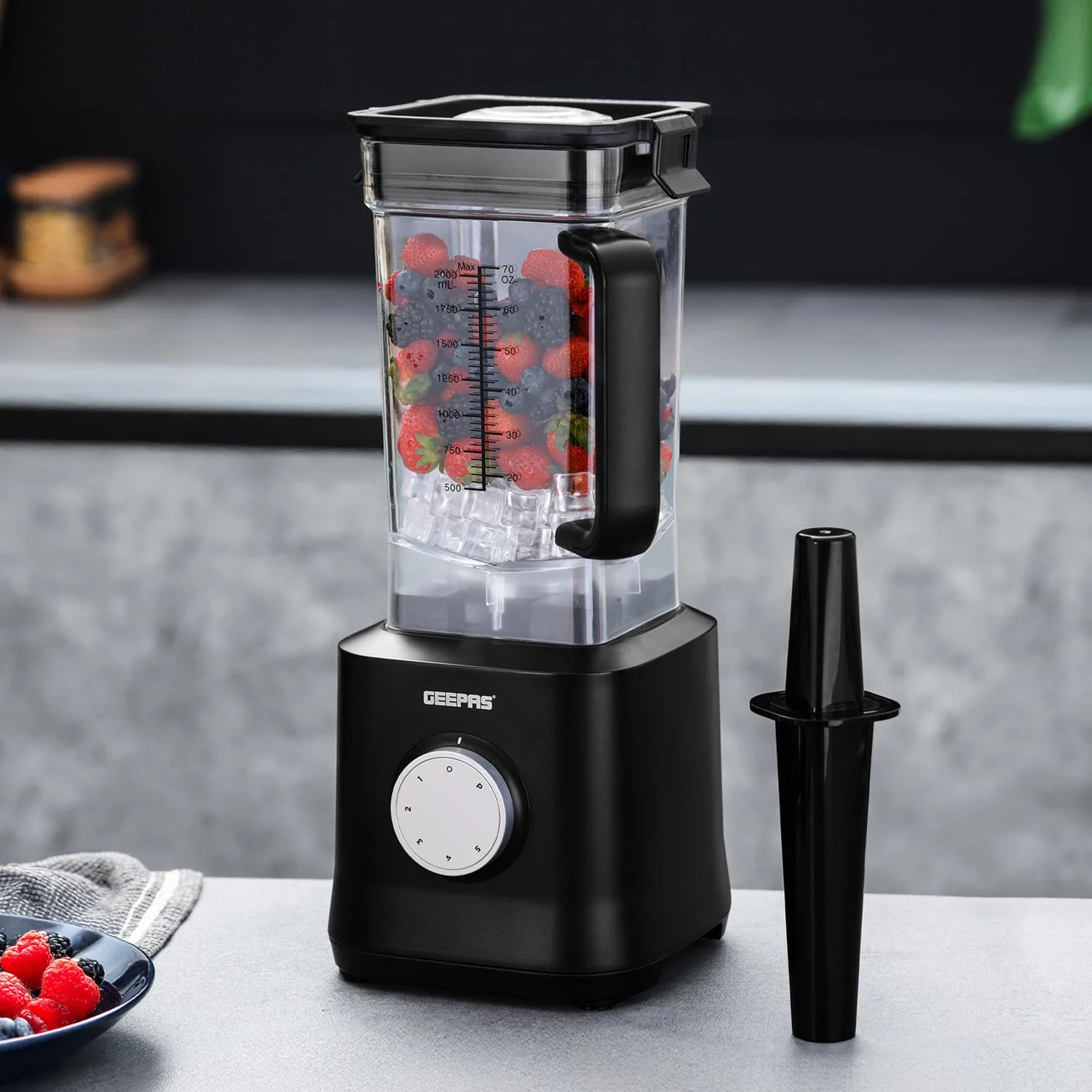 2000W Jug Blender - 2L Smoothie Maker With 5 Speeds, Black - Image 2