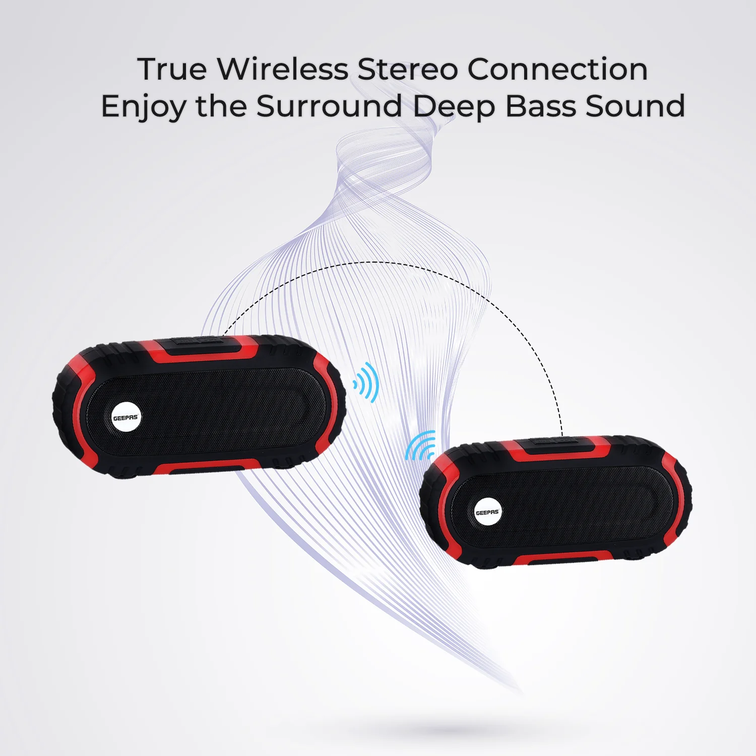 Black and Red Rechargeable 10m Wireless Speaker - Image 5